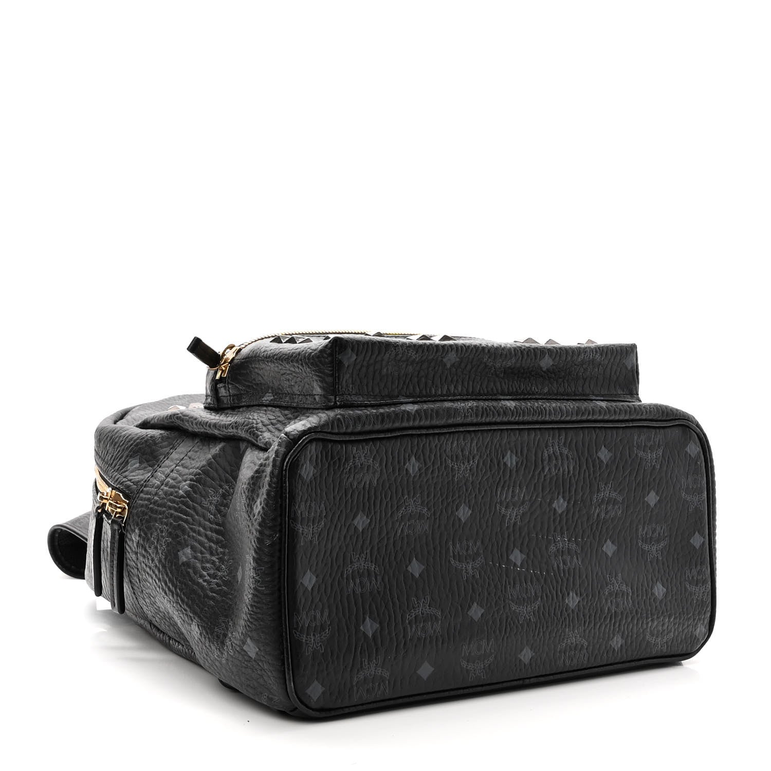 MCM Visetos Studded Medium Stark M Backpack Black 4 of 12