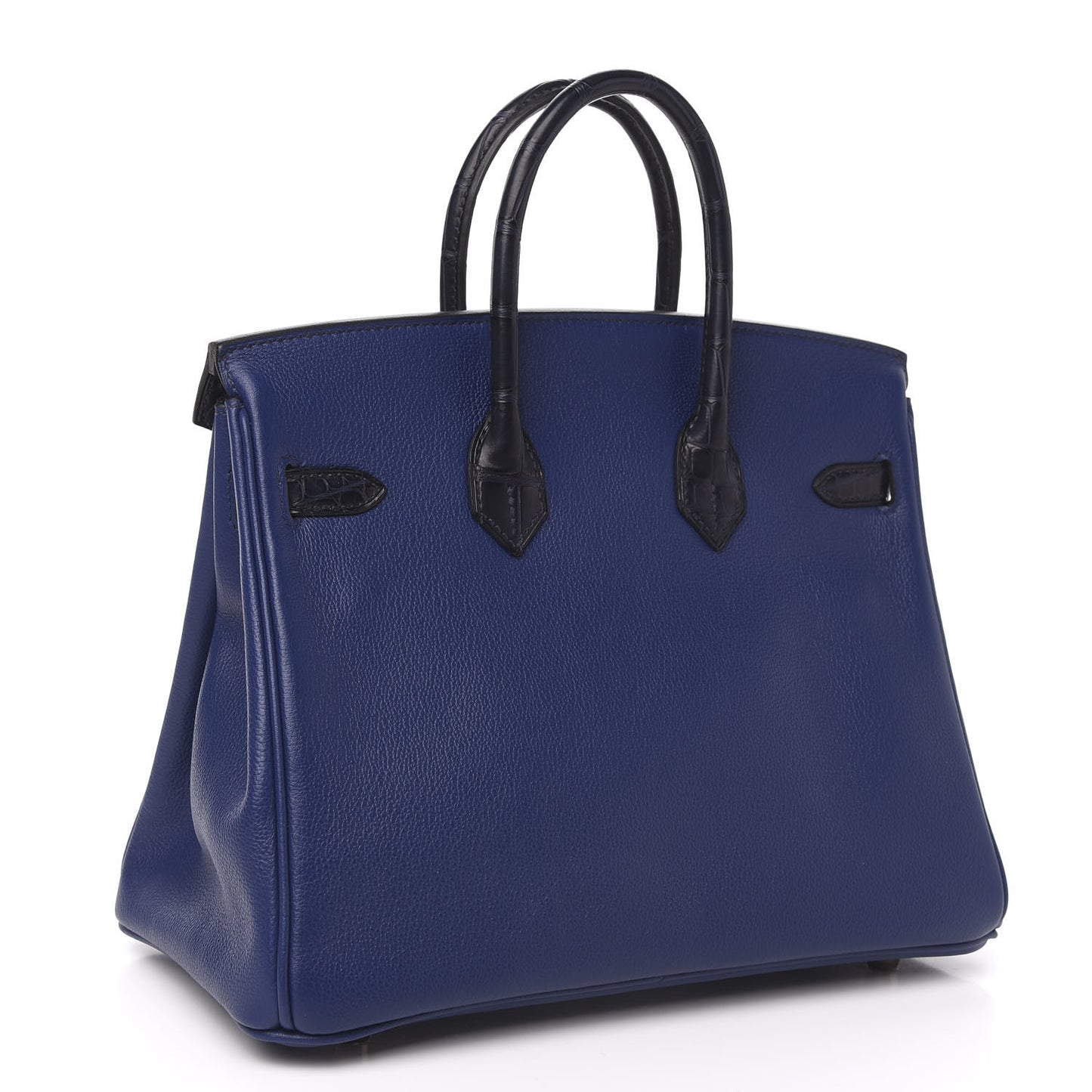 Taurillon Novillo Matte Alligator Birkin Touch 25 Bleu Saphir Marine