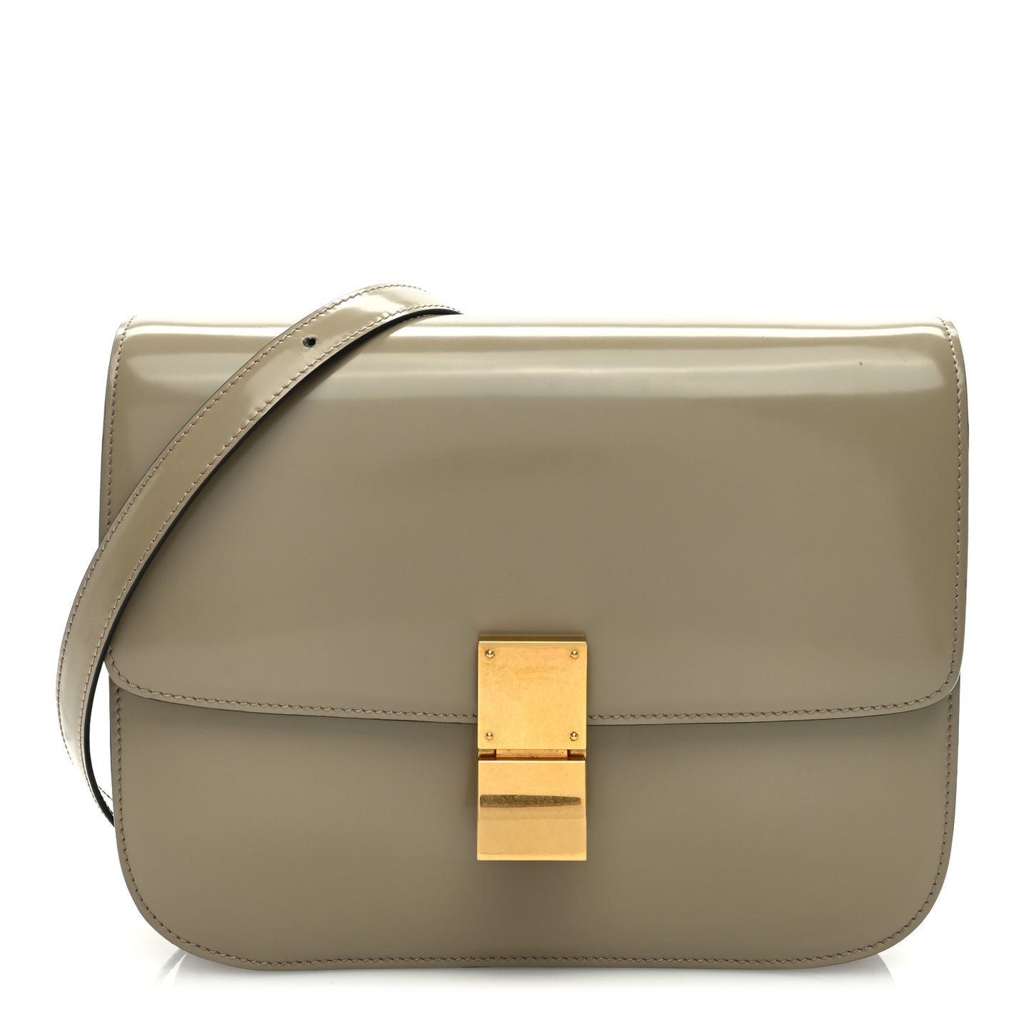 Spazzolato Calfskin Medium Classic Box Flap Bag Quartz