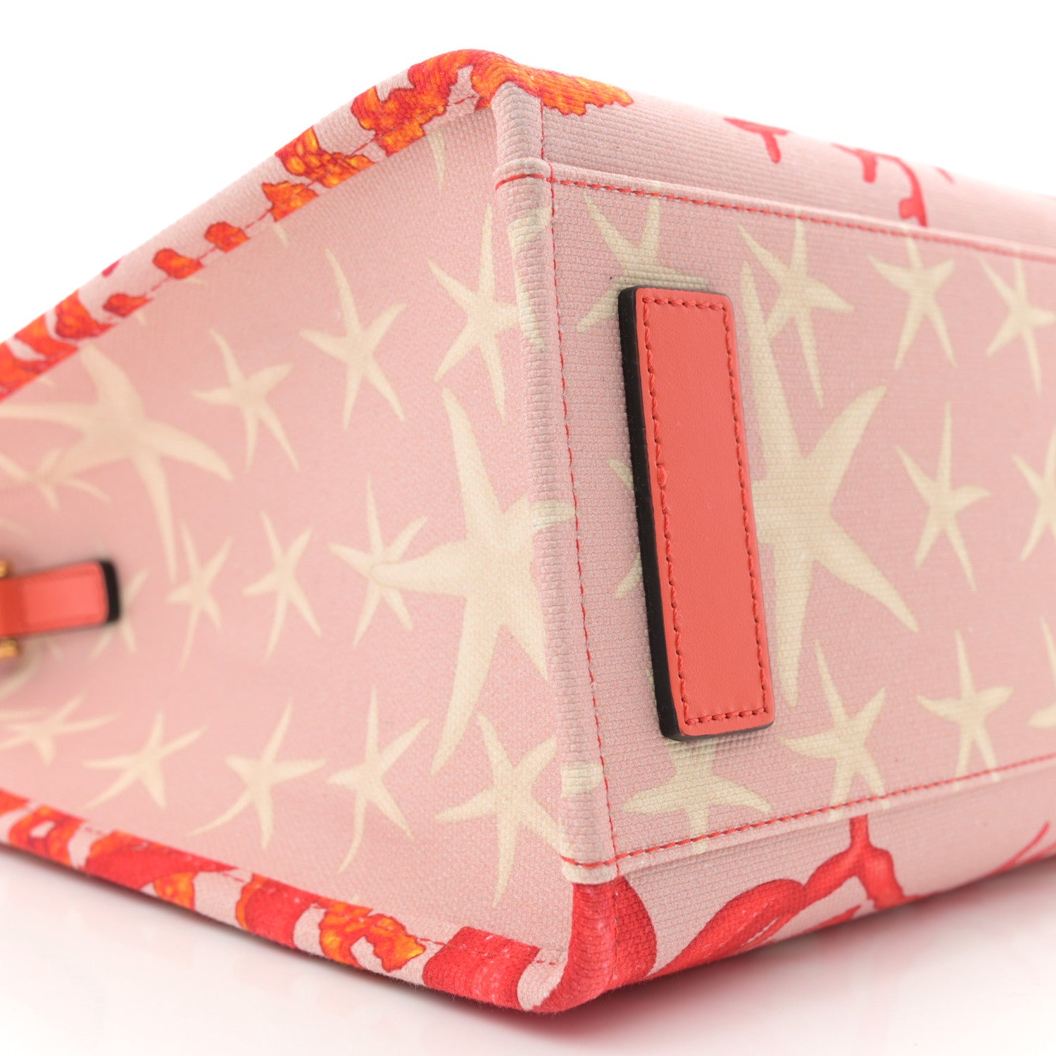 Versace Canvas Barocco Sea Medusa Small Tote Coral 8 of 10