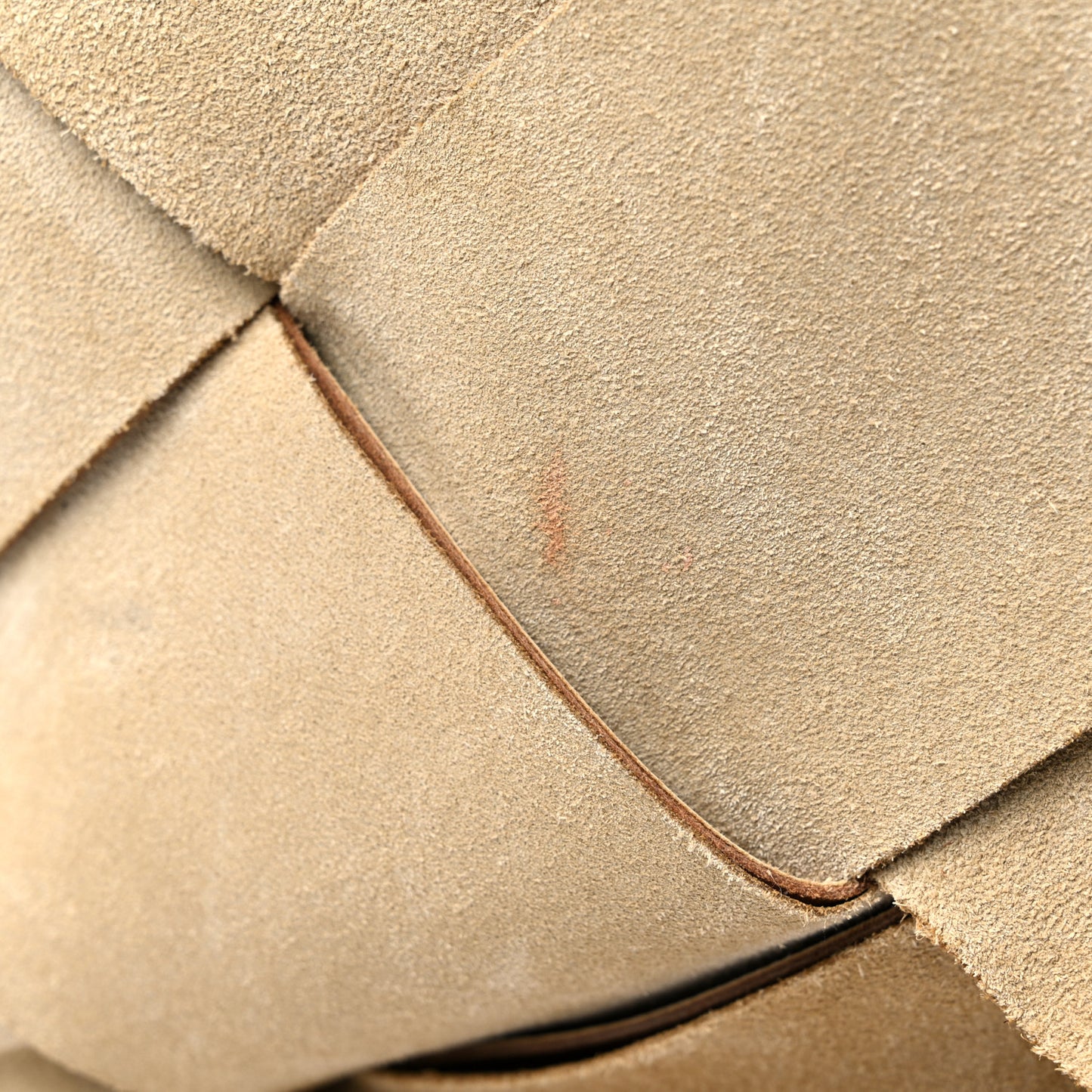 Suede Woven Basket Bag Beige