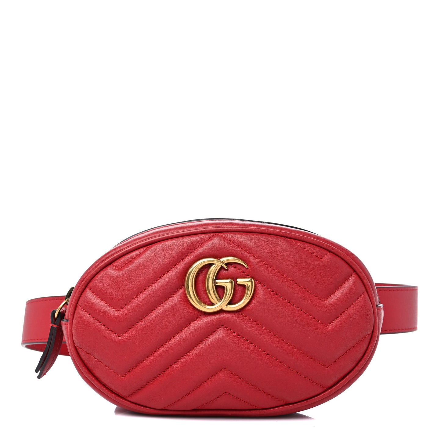Calfskin Matelasse GG Marmont Belt Bag 95 38 Hibiscus Red