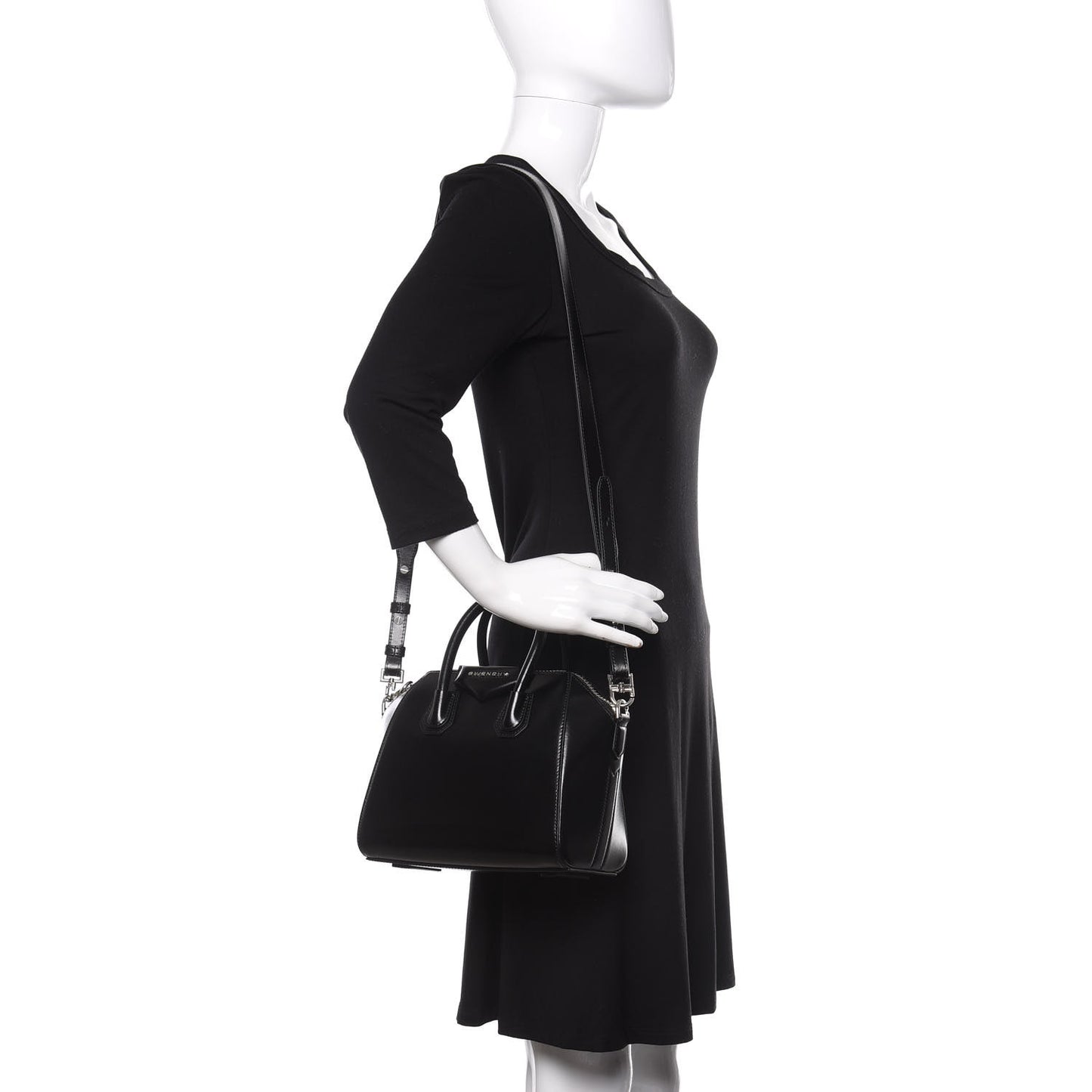 Shiny Lord Calfskin Mini Antigona Black