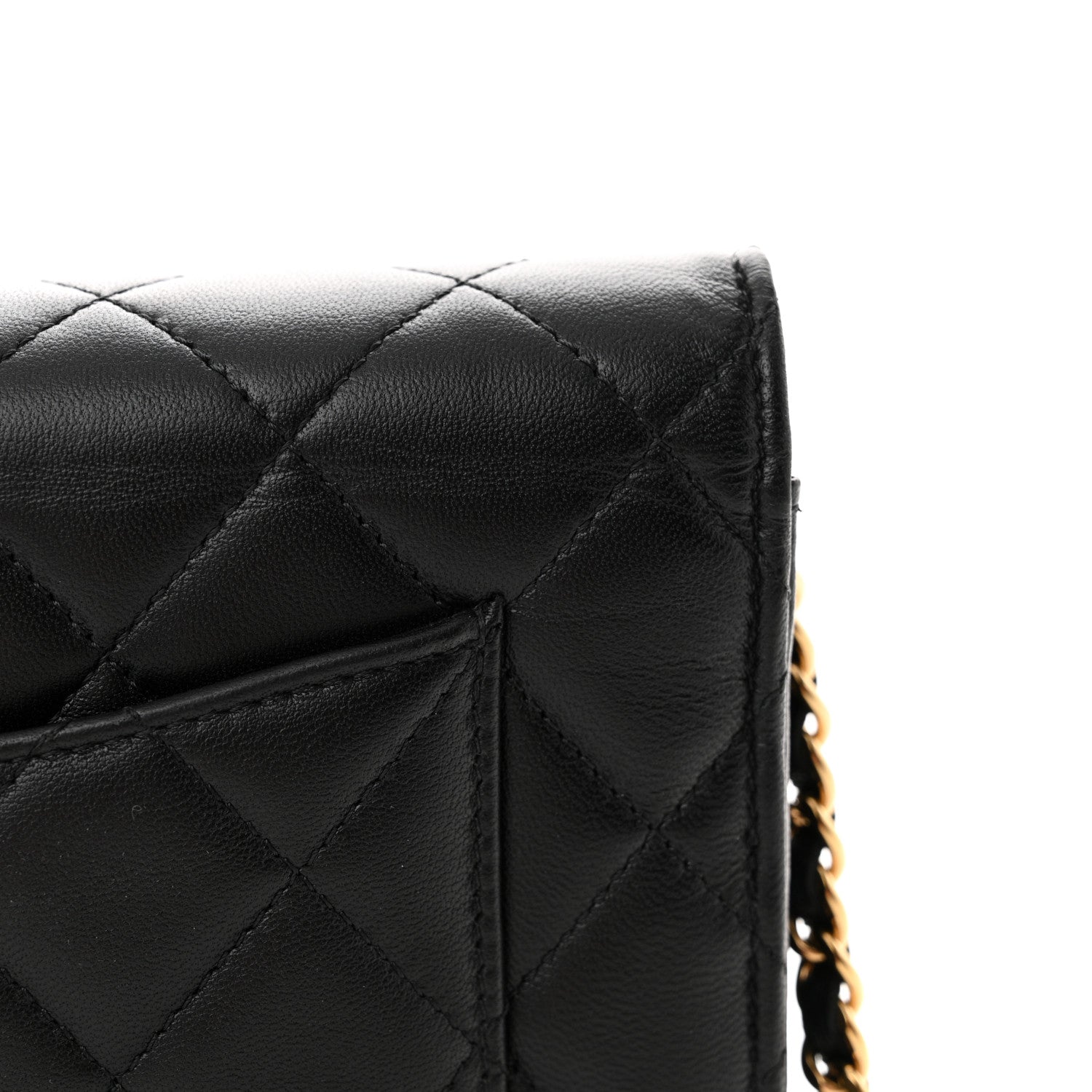 Chanel Lambskin Quilted Wallet On Chain WOC Black 14 of 15