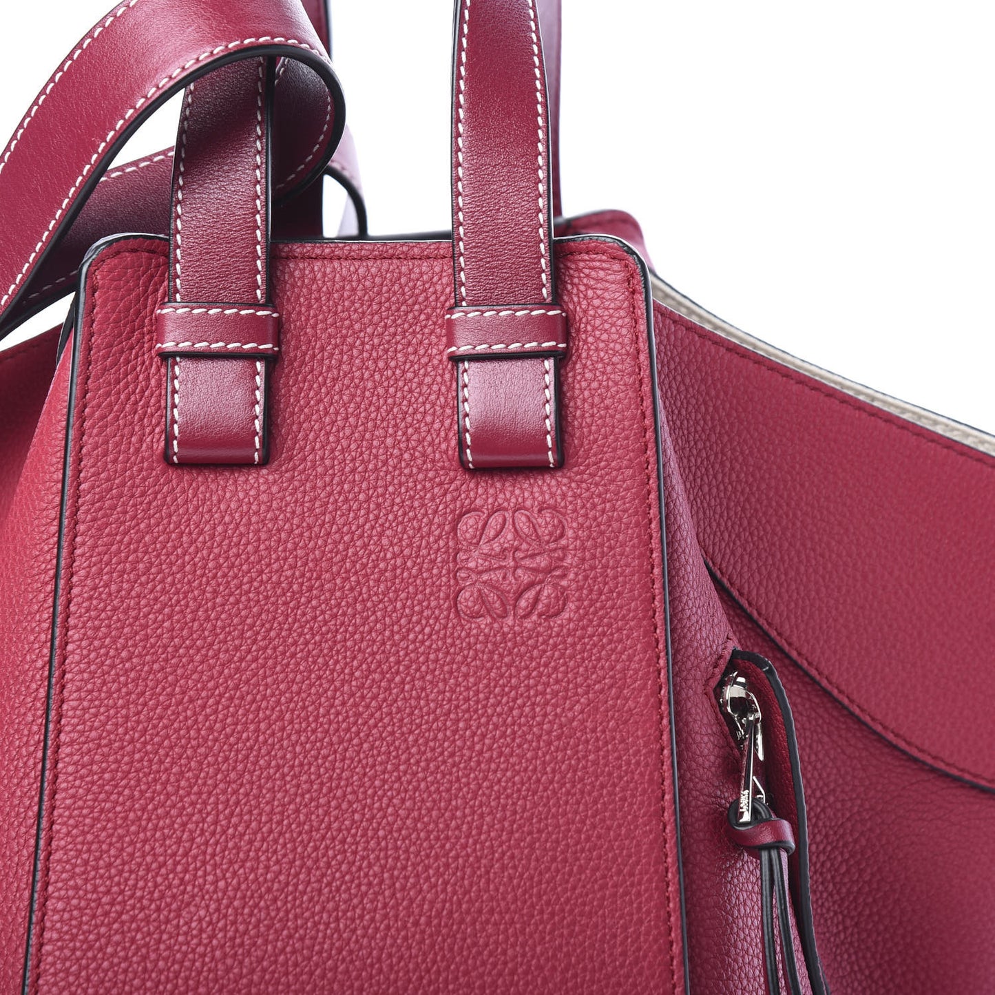 Grained Calfskin Small Hammock Shoulder Bag Raspberry