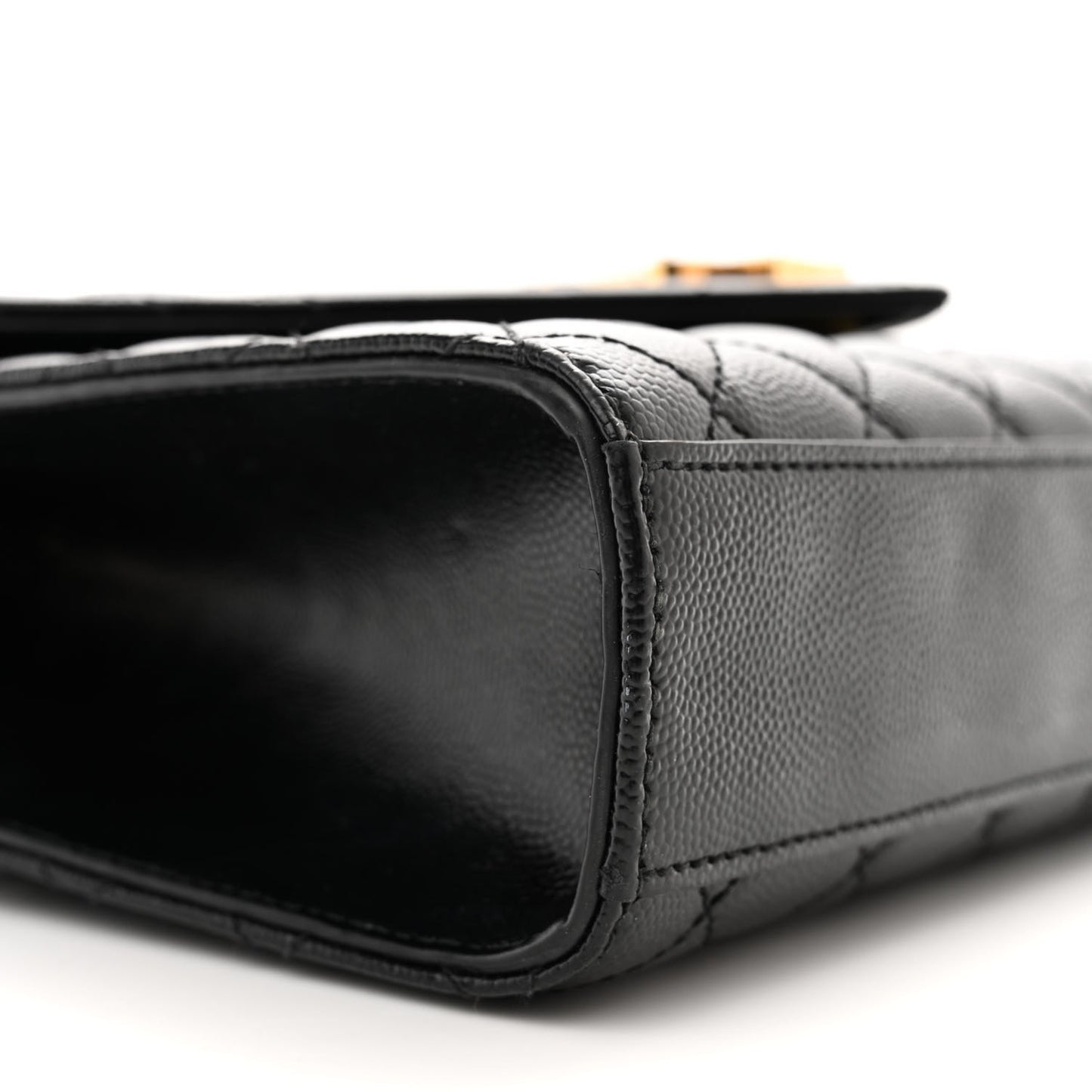 Grain De Poudre Textured Mixed Matelasse Triquilt Medium Monogram Satchel Black