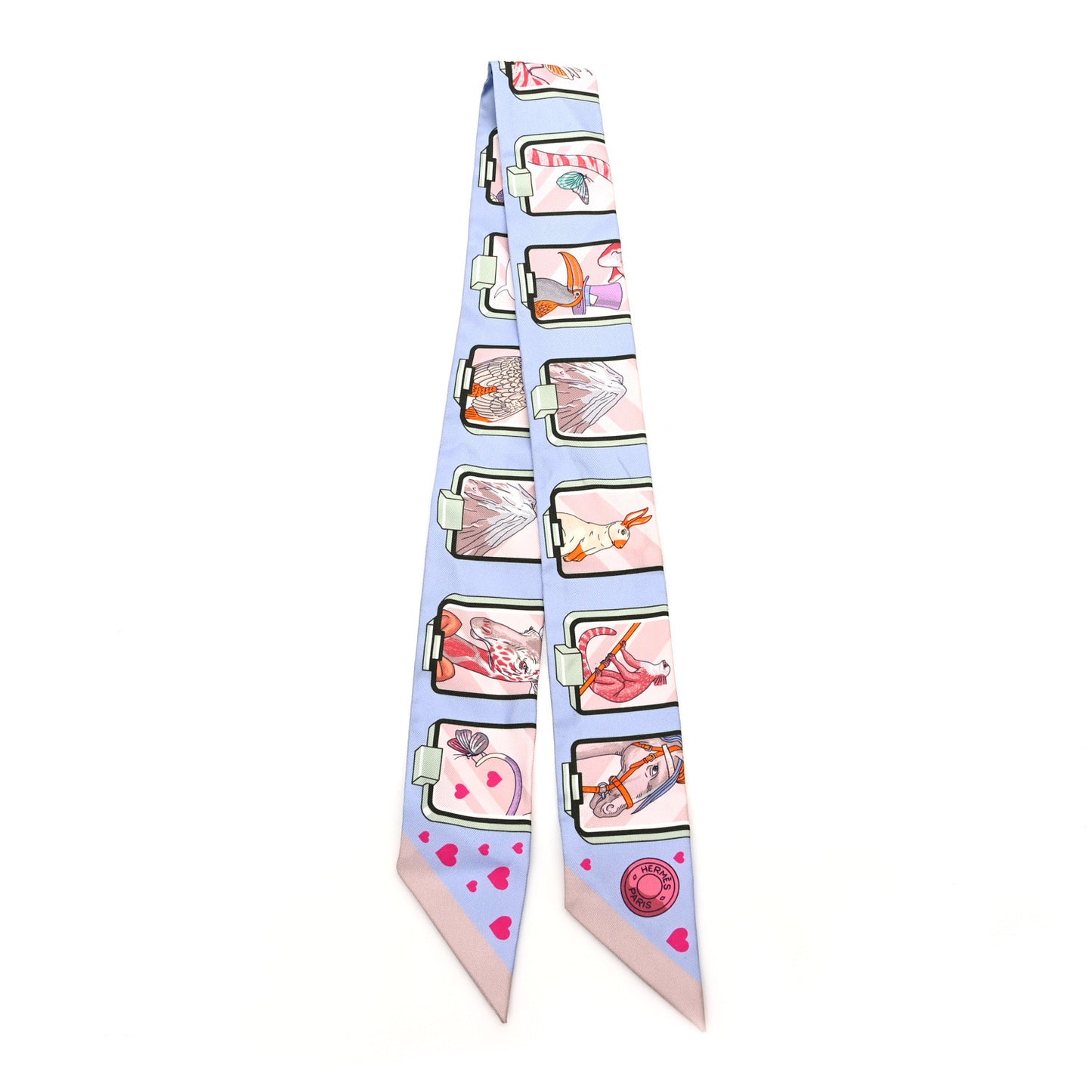 Silk Story Twilly Blue Pale Rose Vert