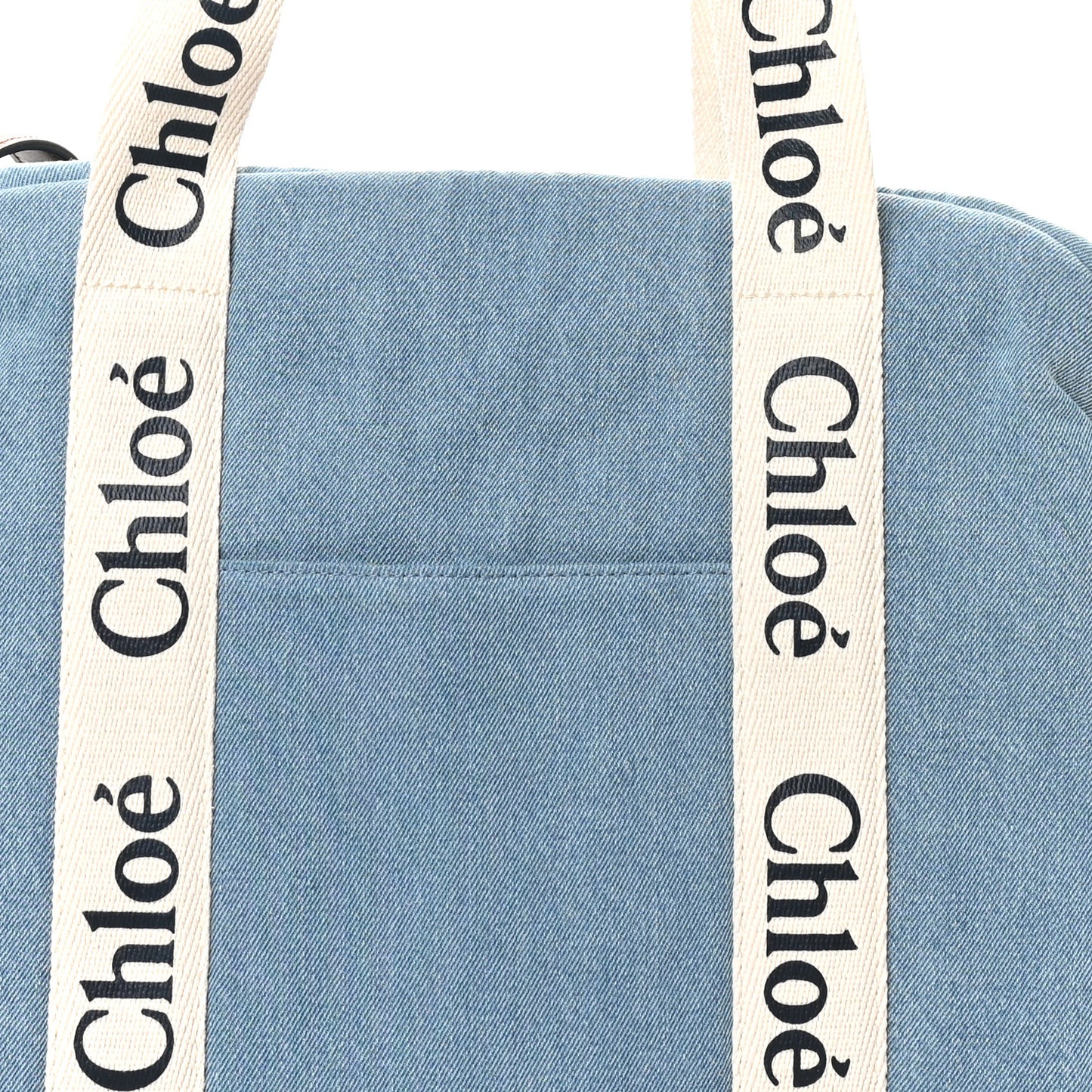 Canvas Denim Woody Diaper Bag Blue Tan