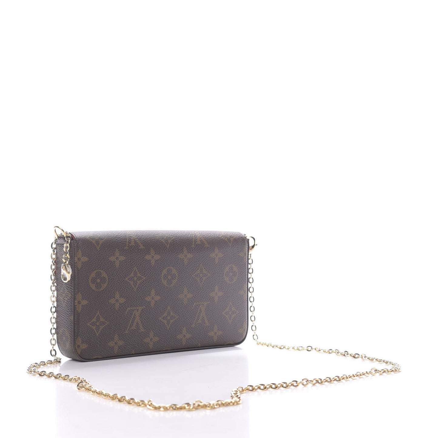 Monogram Pochette Felicie Chain Wallet Fuchsia