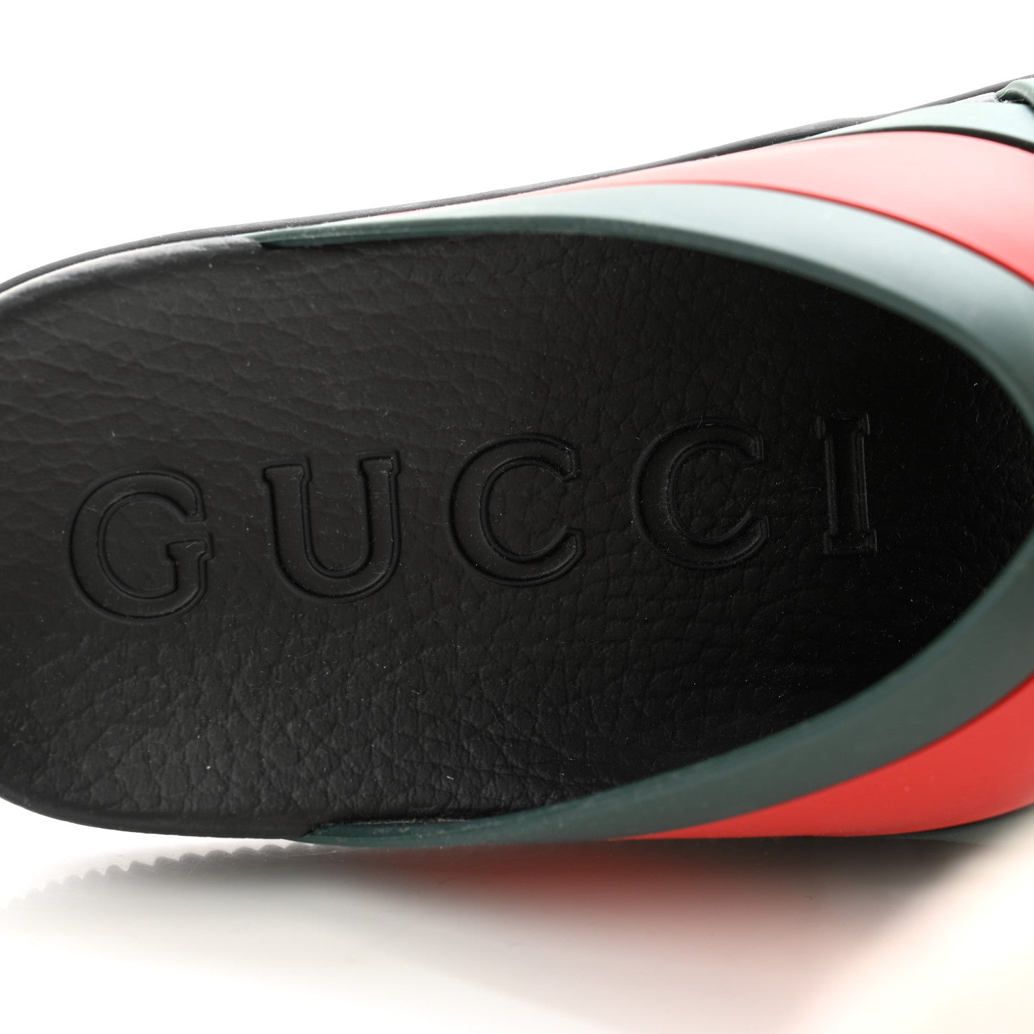 Gucci Rubber Web Womens Criss Cross Slide Sandals 40 Green Red 6 of 10