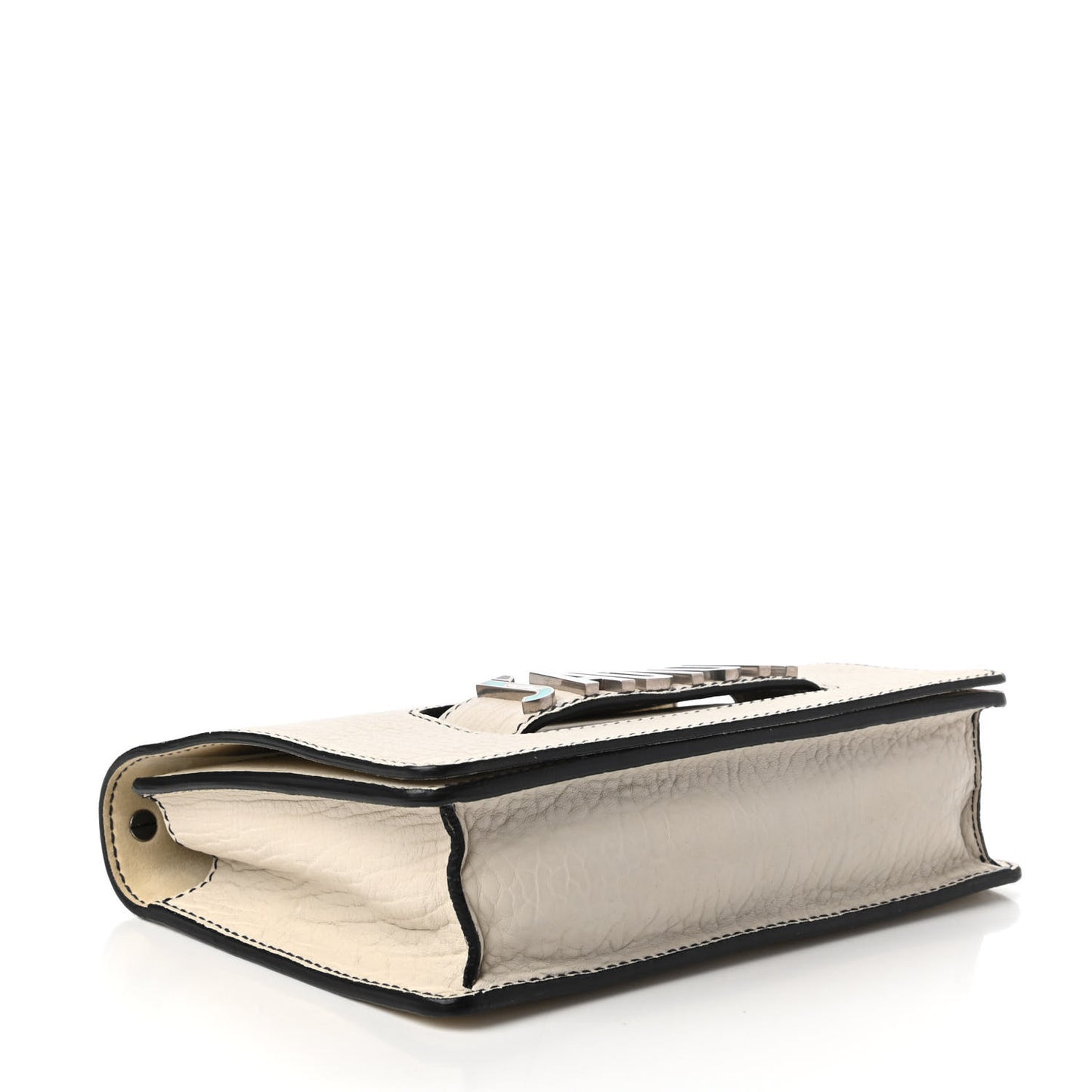 Canyon Grained Lambskin J'Adior Chain Flap Bag Off White