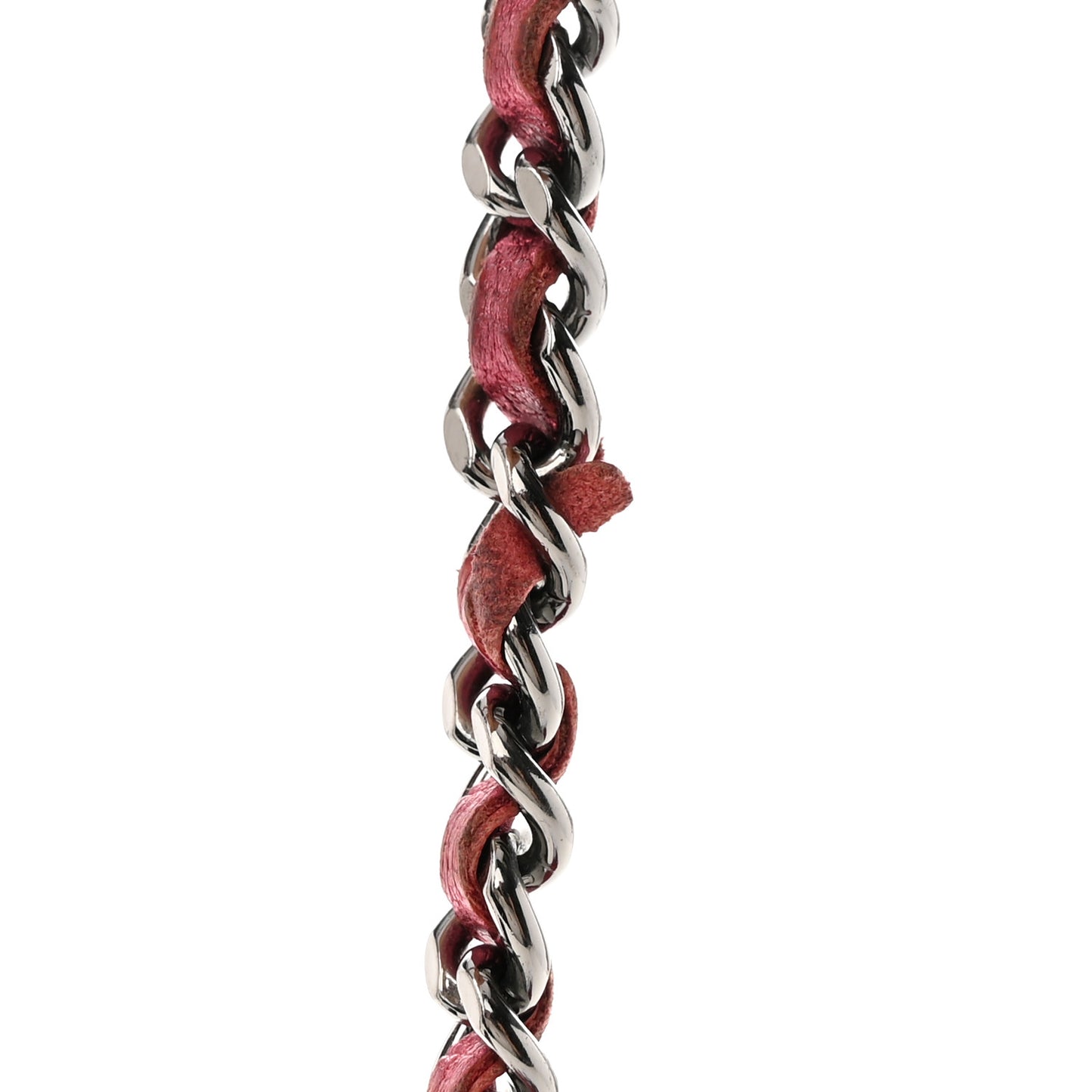 Metallic Patent Calfskin Quilted Boy Wallet On Chain WOC Fuchsia
