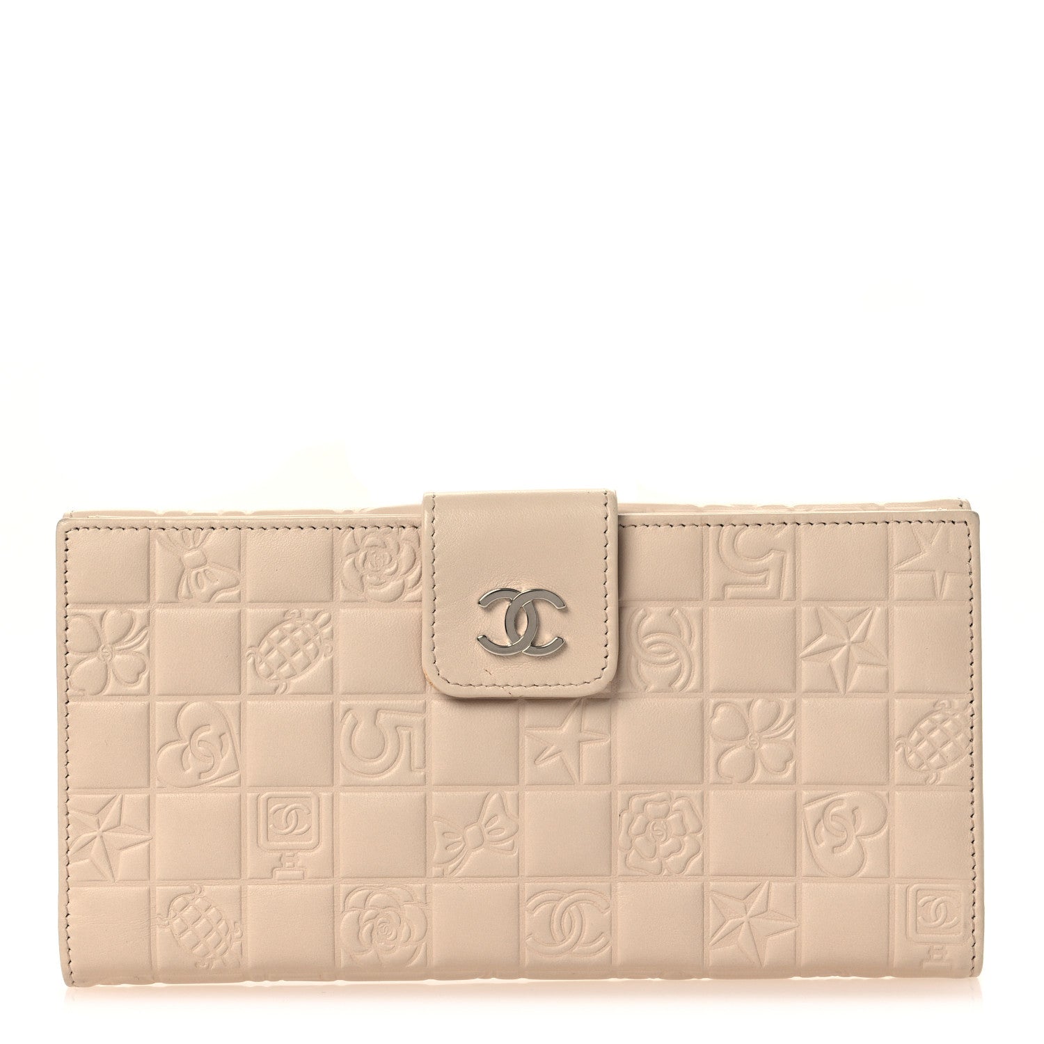 Chanel Calfskin Lucky Symbols French Wallet Light Beige 1848420