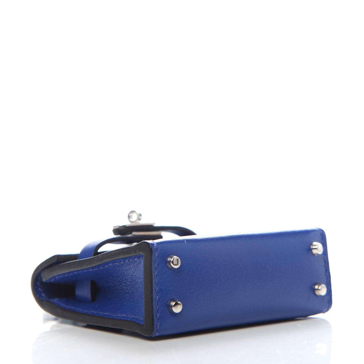 Tadelakt Mini Kelly Twilly Bag Charm Bleu Electrique