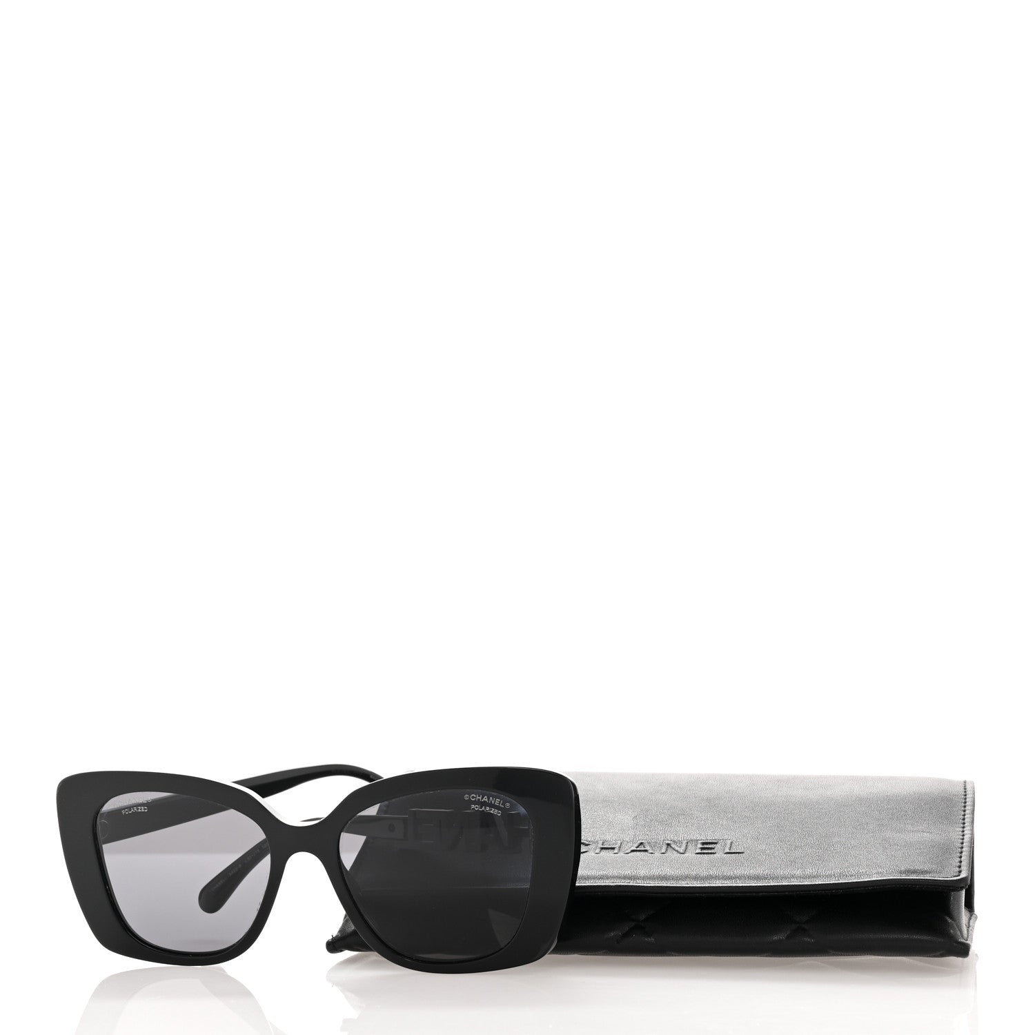 Chanel Acetate Strass Polarized Square Sunglasses 5422-B Black 8 of 8