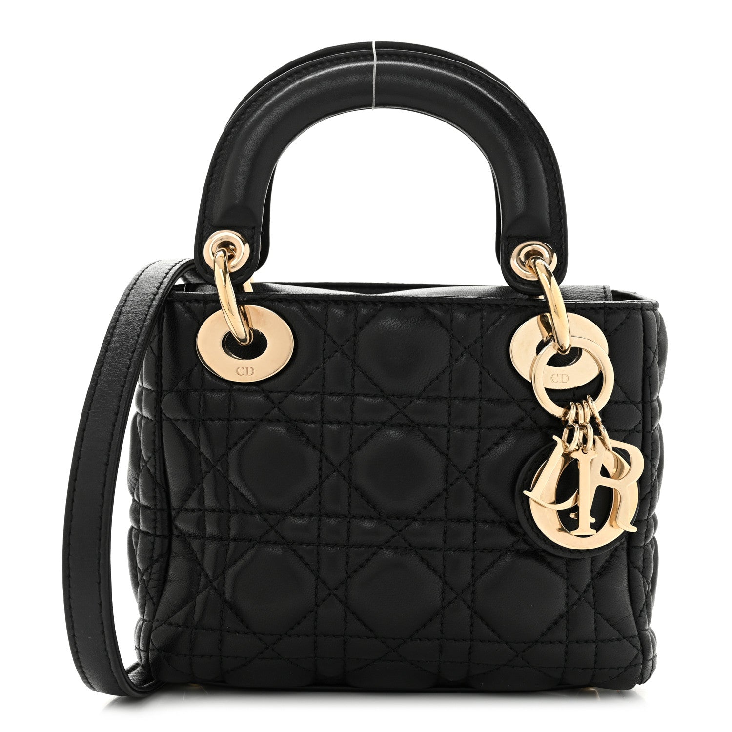 Christian Dior Lambskin Cannage Mini Lady Dior Black 1 of 10