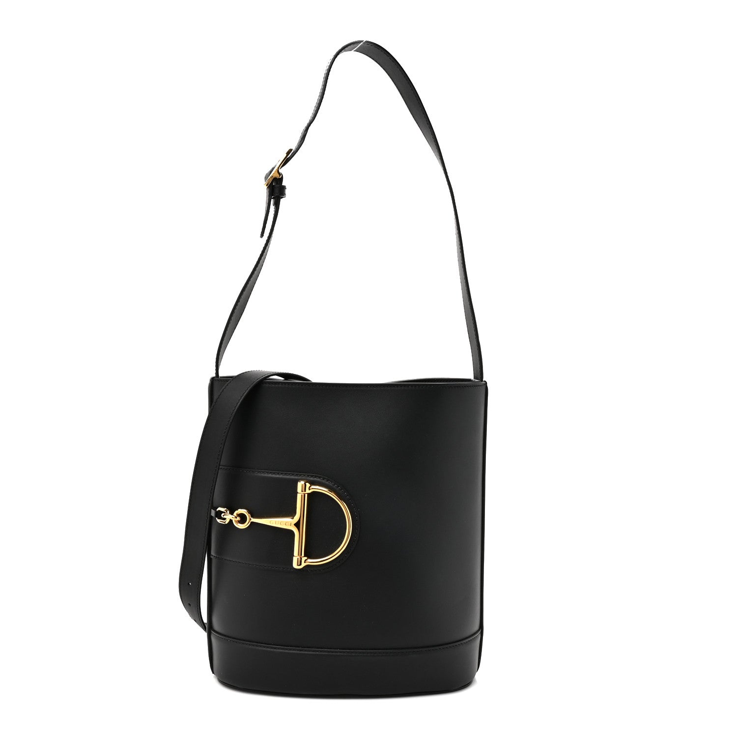 Gucci Arabella Calfskin Horsebit 73 Medium Bucket Bag Black