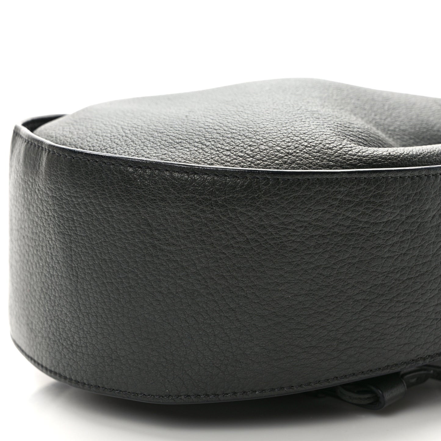 Grained Calfskin Drawstring Pouch Black