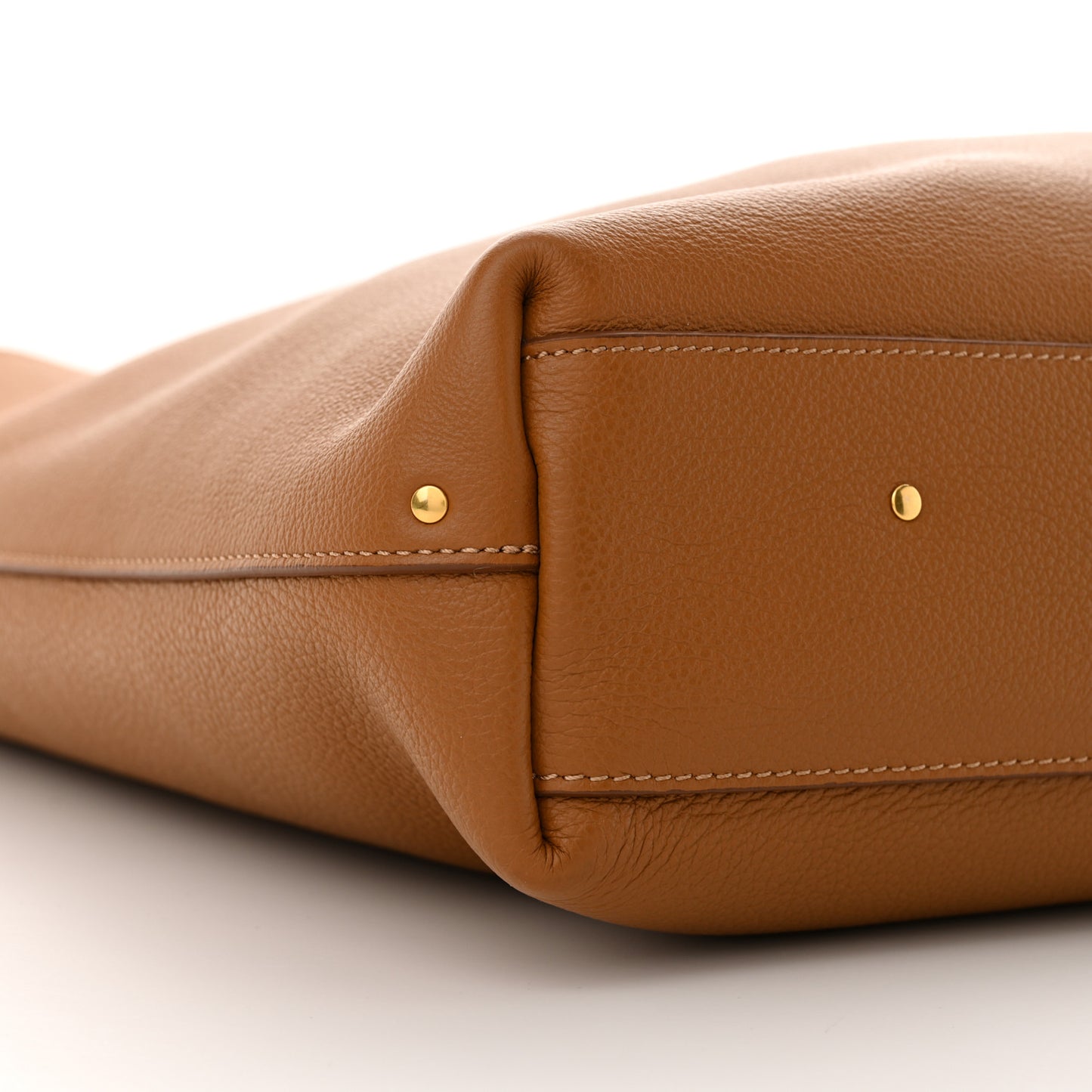 Grained Calfskin Marcie Hobo Bag Pottery Brown