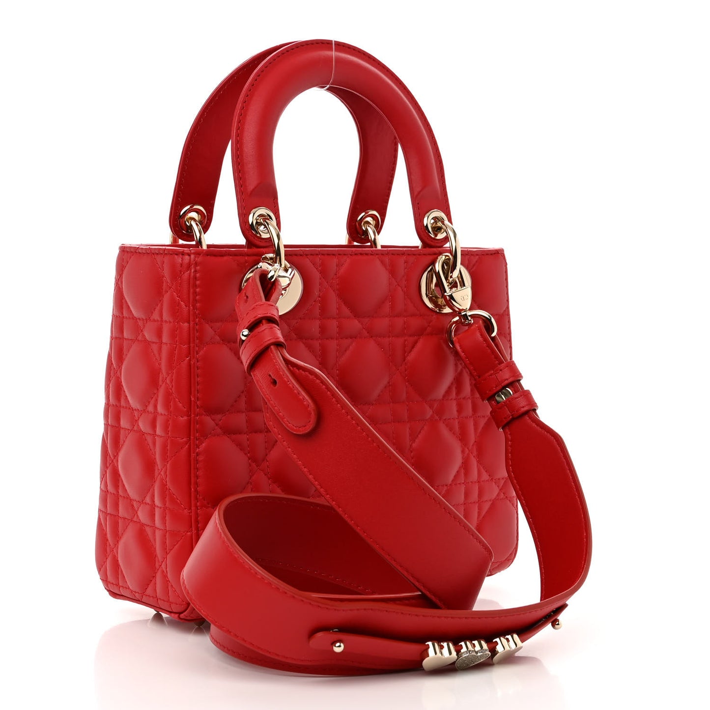 Lambskin Cannage Small My ABCDior Lady Dior Red