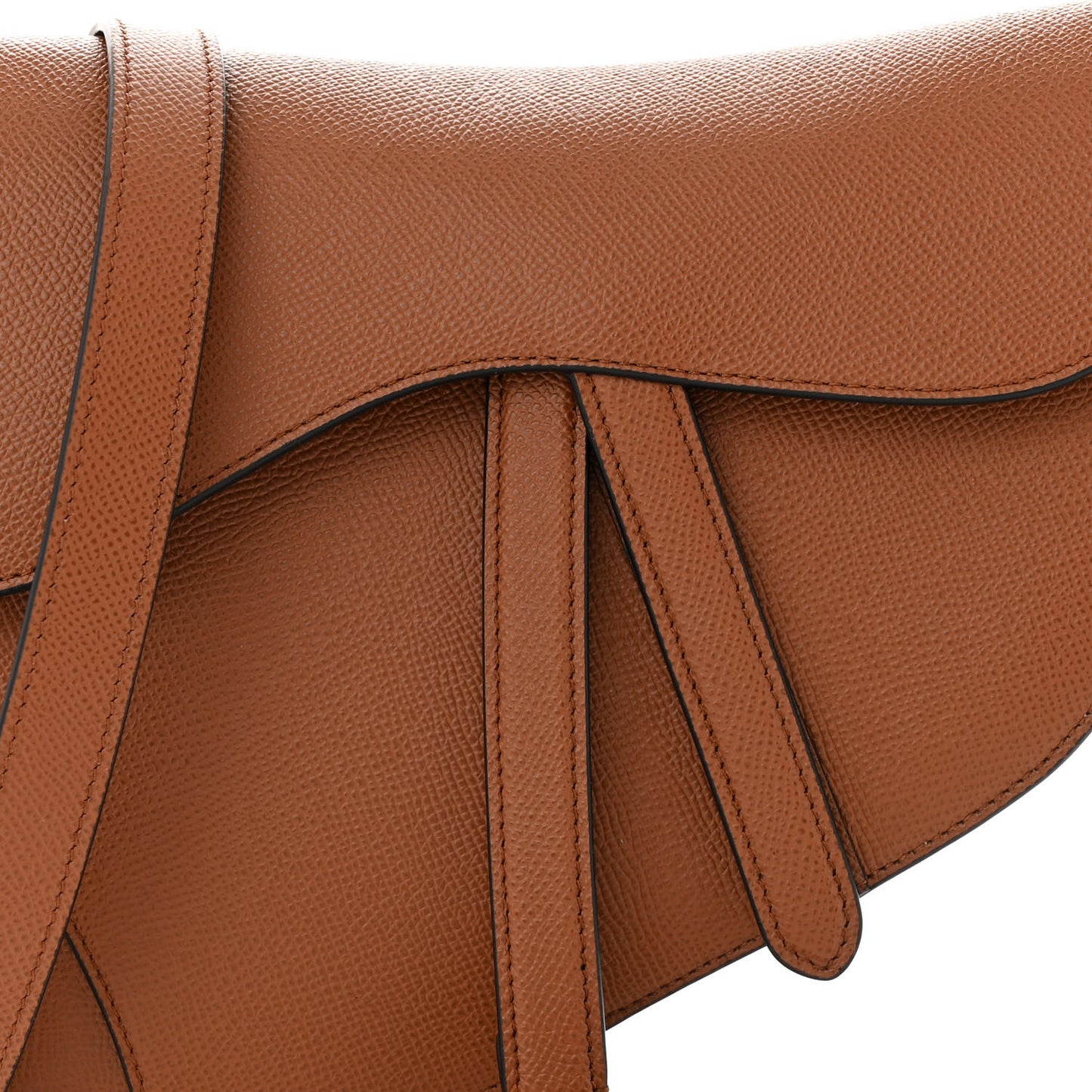 Grained Calfskin Saddle Bag With Strap Golden Saddle