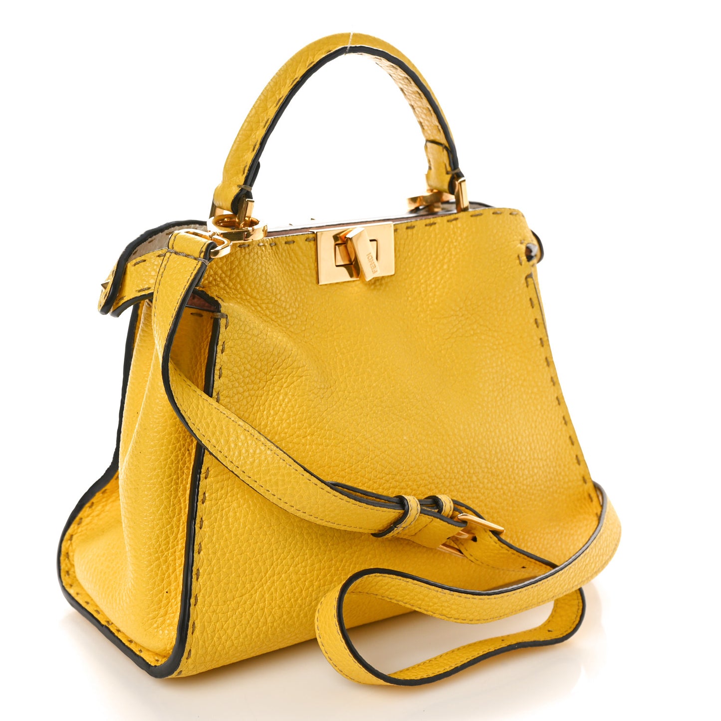 Cuoio Romano Selleria Chamois Medium Peekaboo Iconic Essentially Satchel Limone Cipria White