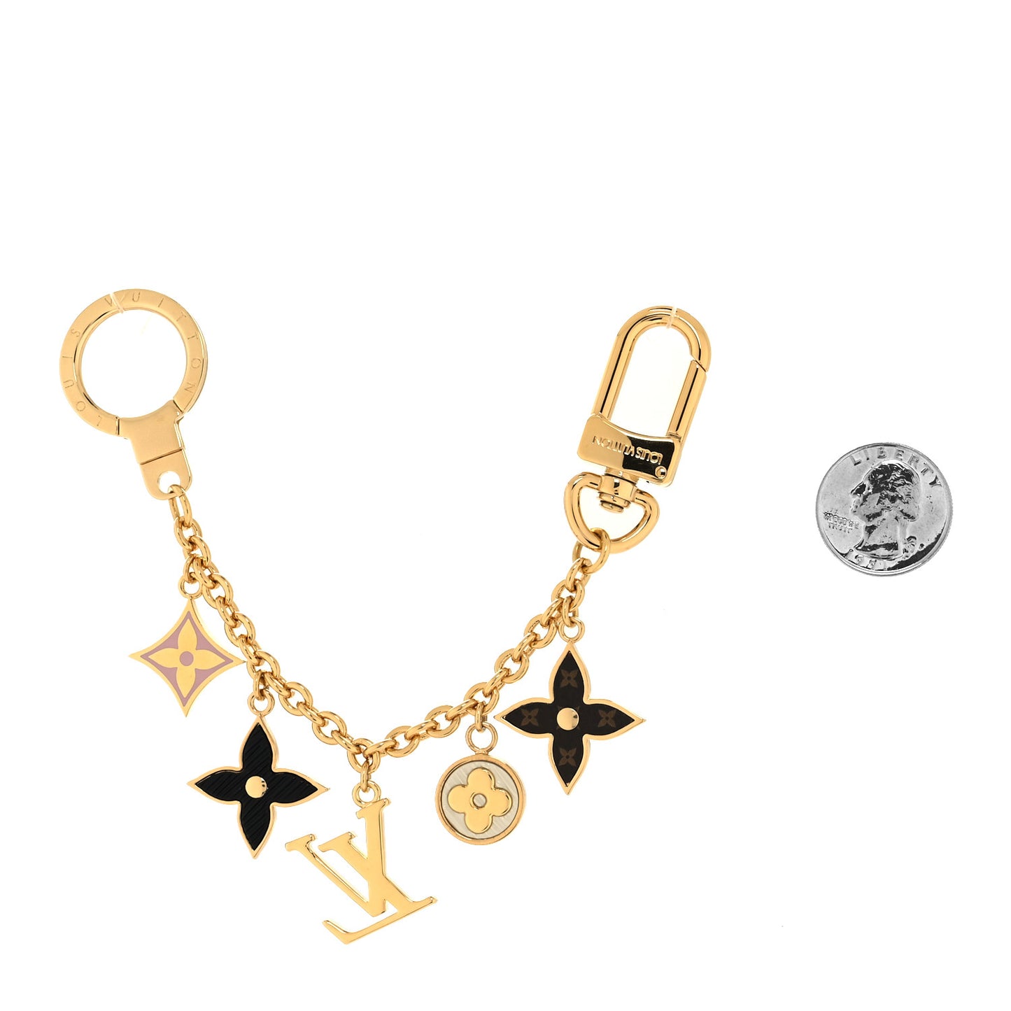 Monogram Spring Street Bag Charm Key Holder Gold