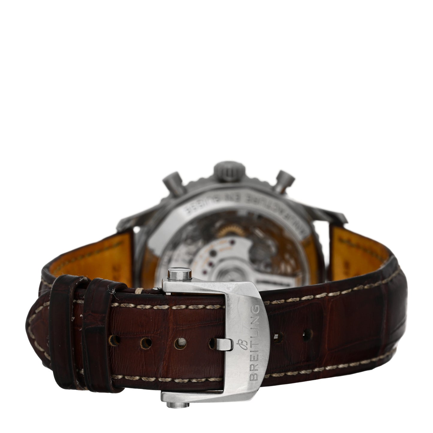 Stainless Steel Alligator 41mm Navitimer Chronograph B01 Automatic Watch Green AB0139211L1P1