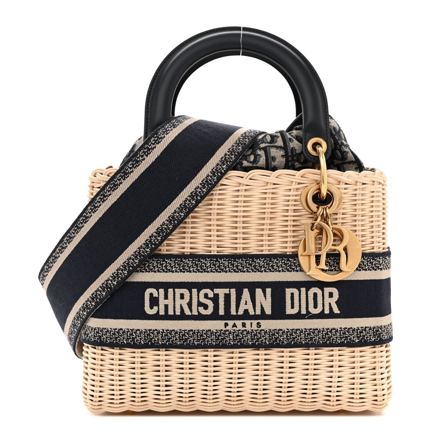 Christian Dior Wicker Oblique Medium Lady Dior Bag Blue 1488175
