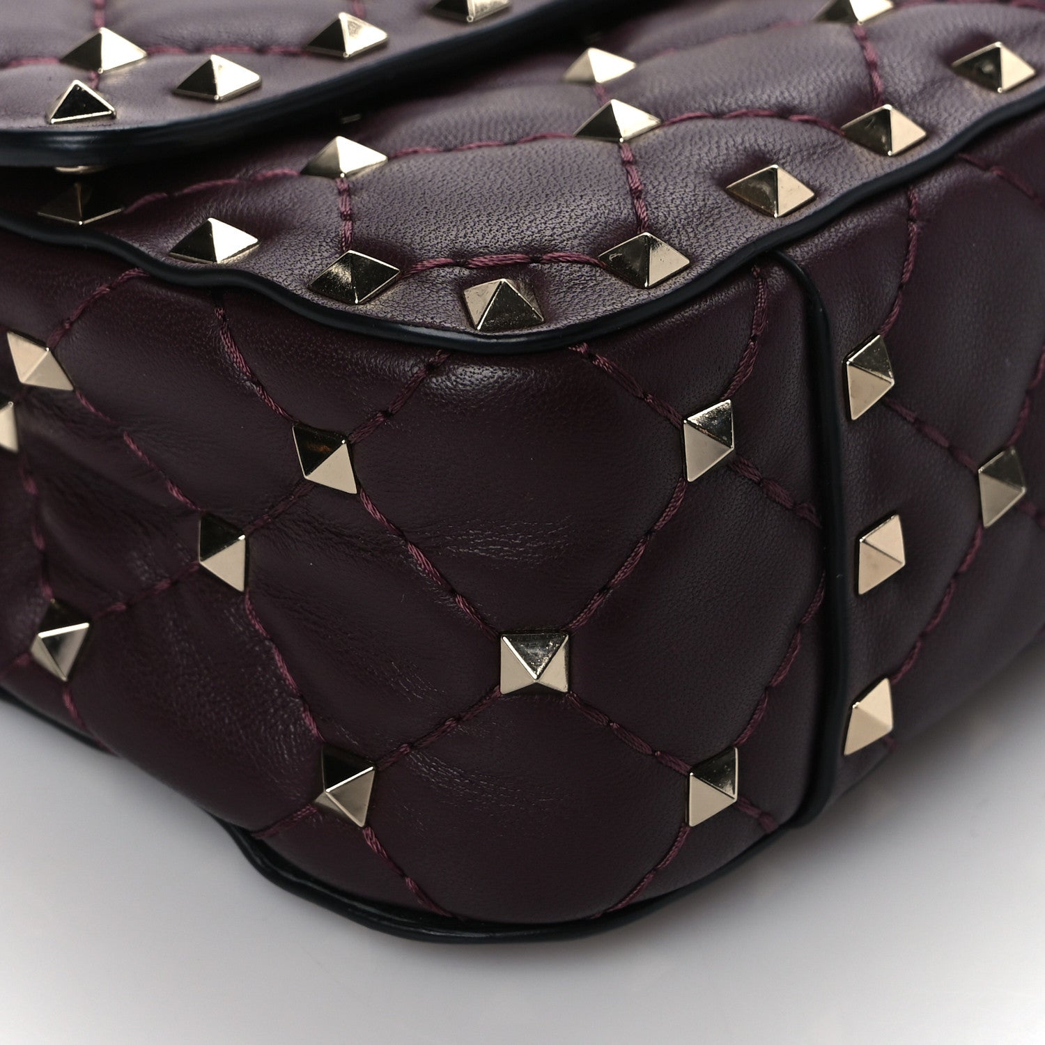 Valentino Garavani Lambskin Small Rockstud Spike Shoulder Bag Rubin 7 of 8