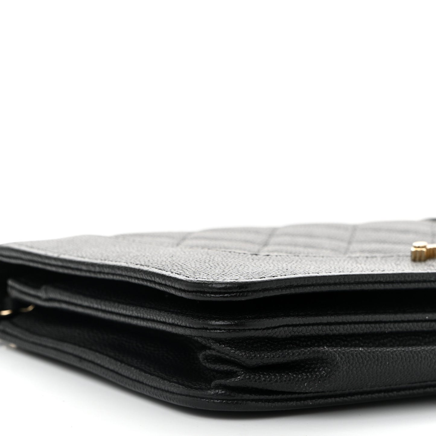 Caviar Quilted Vintage Mademoiselle Wallet On Chain WOC Black