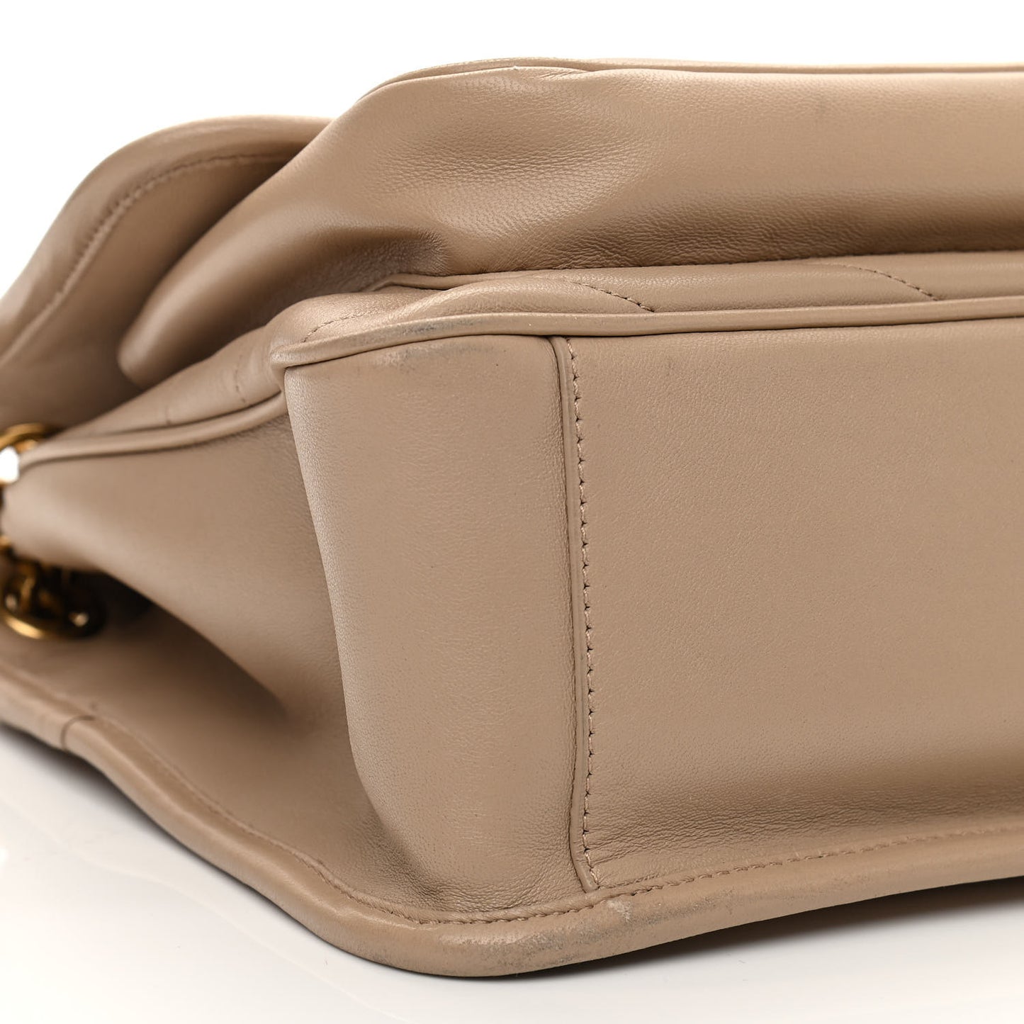 Lambskin Matelasse Monogram Medium Niki Chain Satchel Dark Beige
