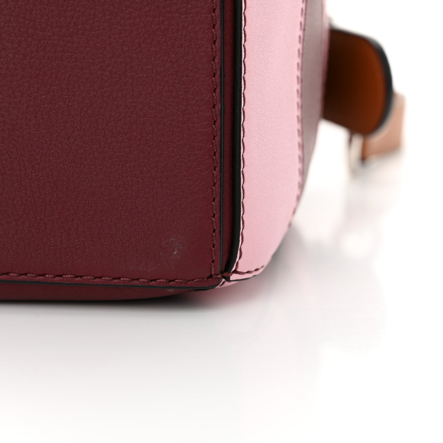 Calfskin Rugby Small Puzzle Bag Wine Pastel Pink