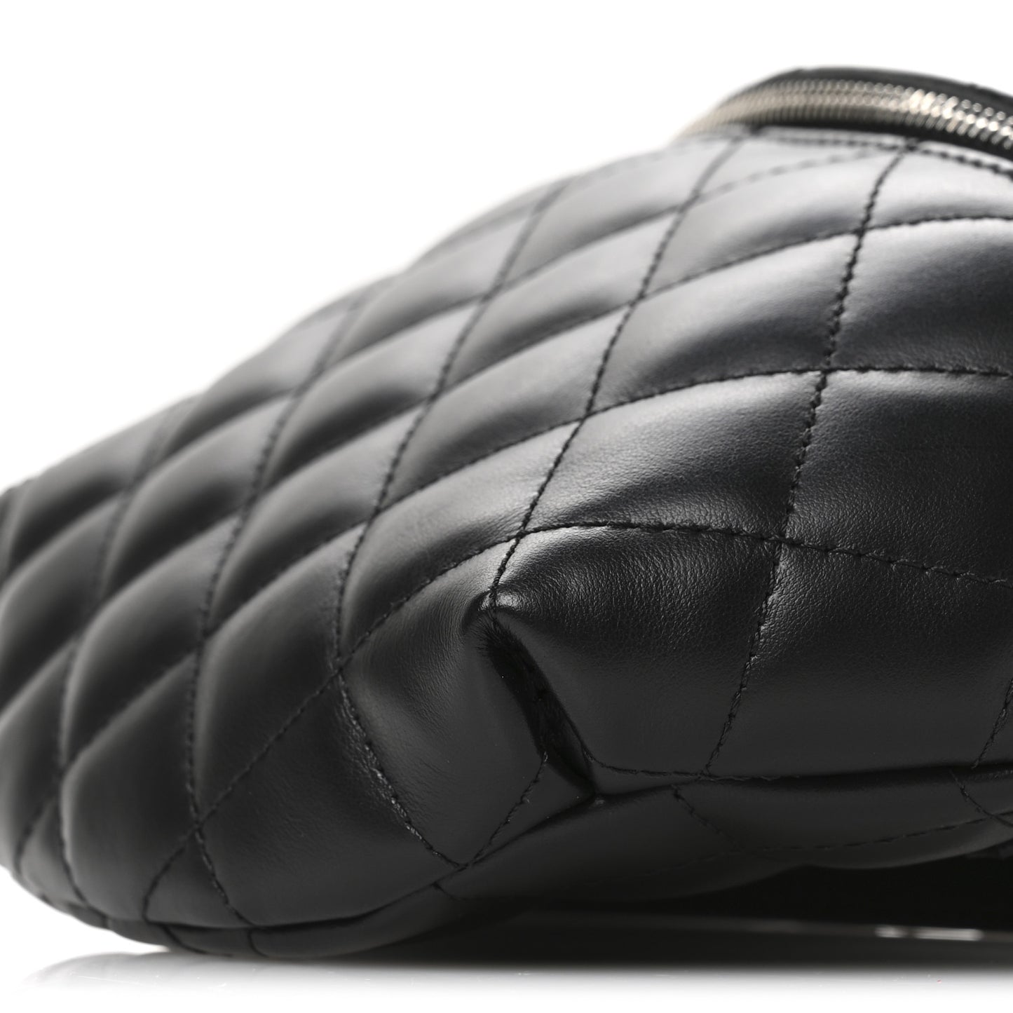 Calfskin Quilted Waist Belt Bag Black
