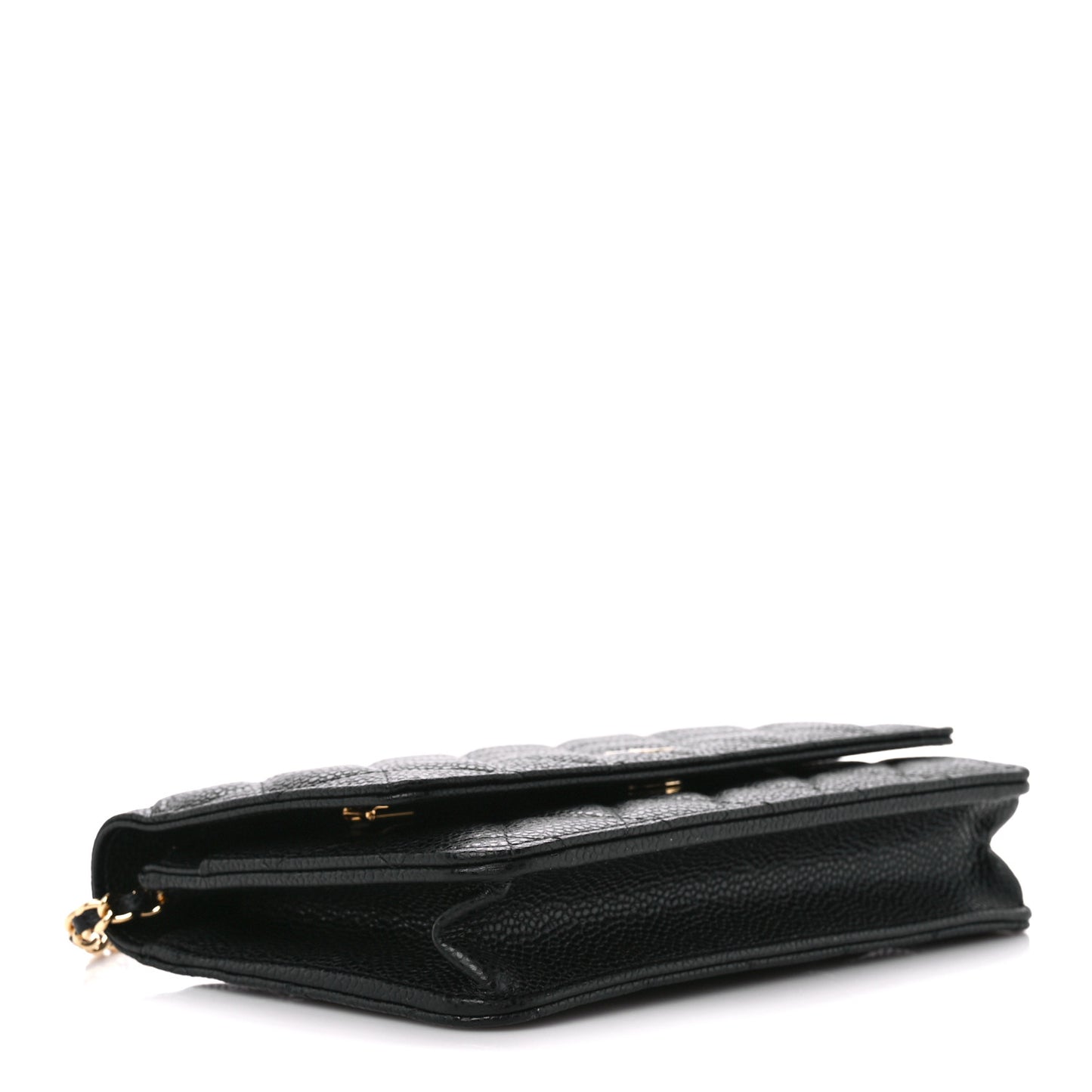 Caviar Quilted Wallet on Chain WOC Black