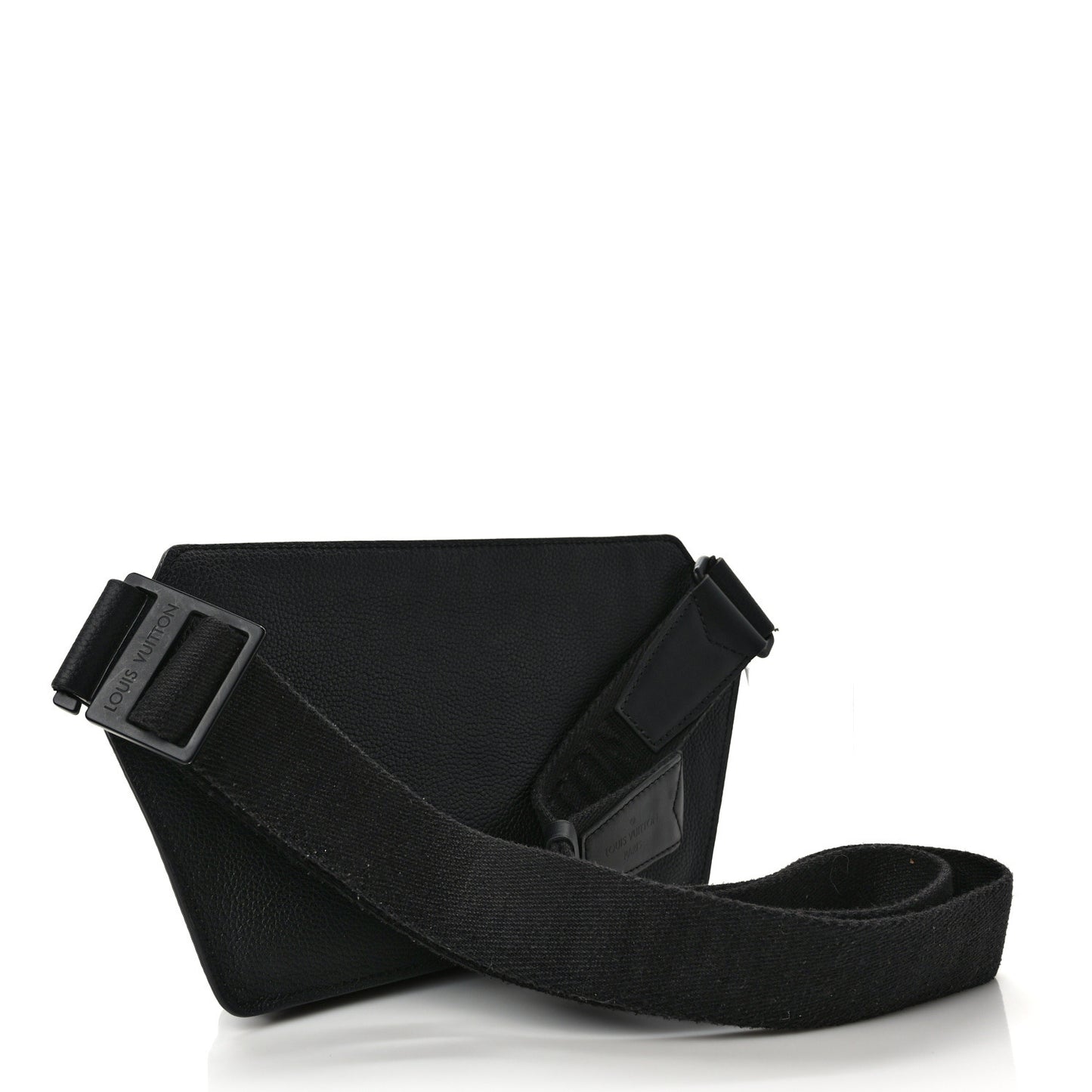 Grained Calfskin Aerogram Takeoff Slingbag Black