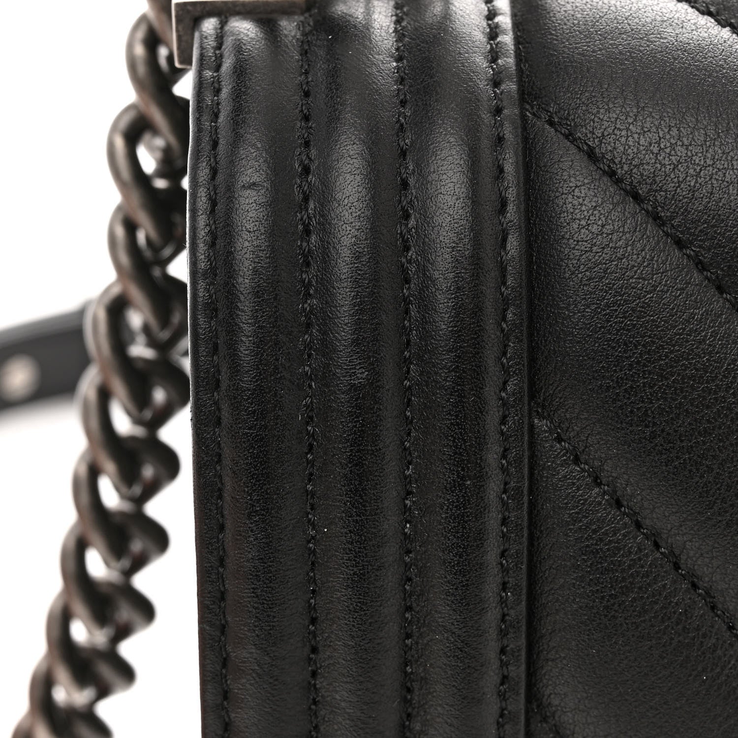 Chanel Lambskin Chevron Quilted Medium Boy Flap Black 11 of 11
