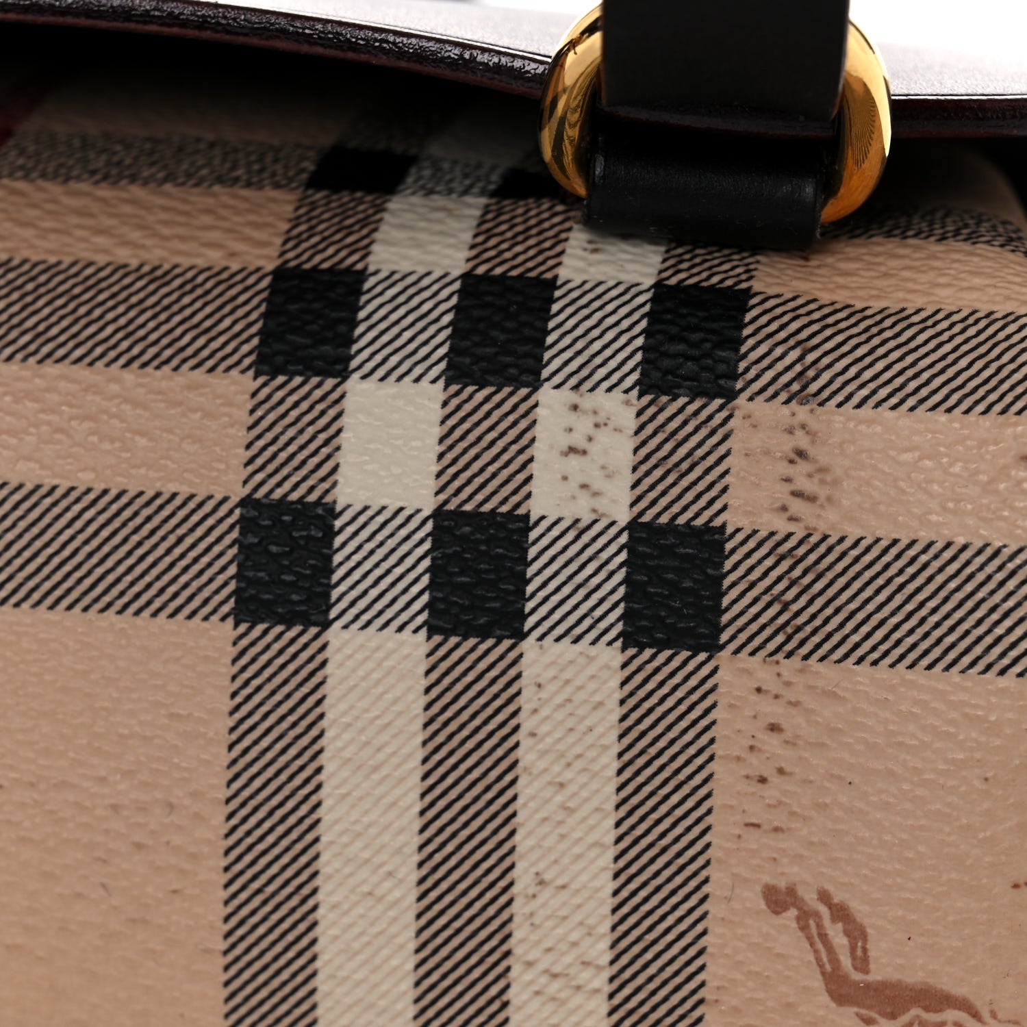 Burberry Haymarket Check Baby Bridle Saddle Bag Dark Clove Brown 9 of 20