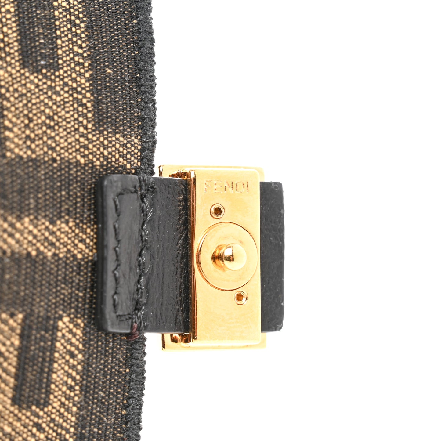 Fabric Jacquard FF 1974 Nano Baguette Charm Tobacco Moro Black