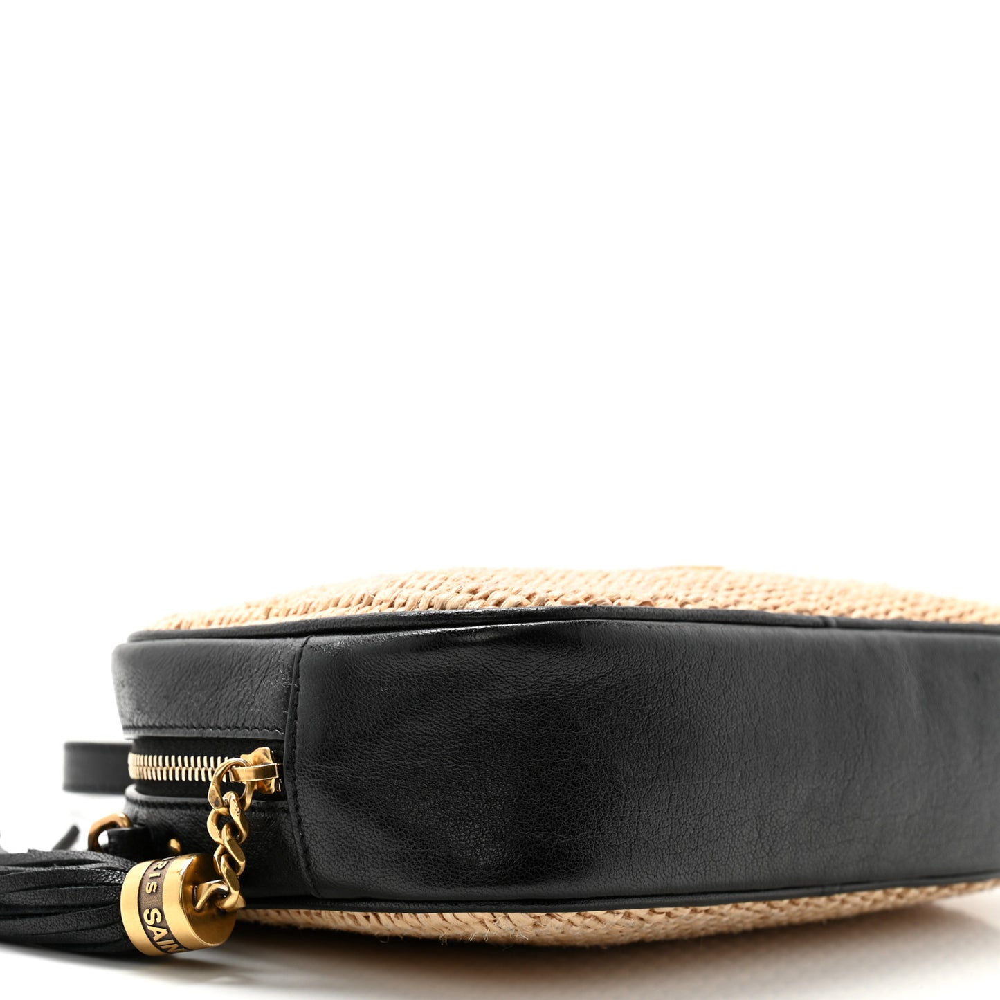 Raffia Canvas Monogram Mini Lou Camera Bag Beige Black