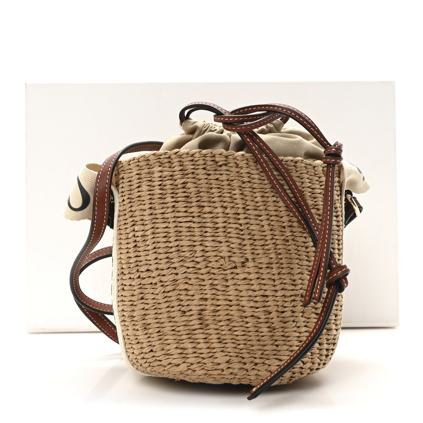 Natural Woven Fiber Small Woody Basket