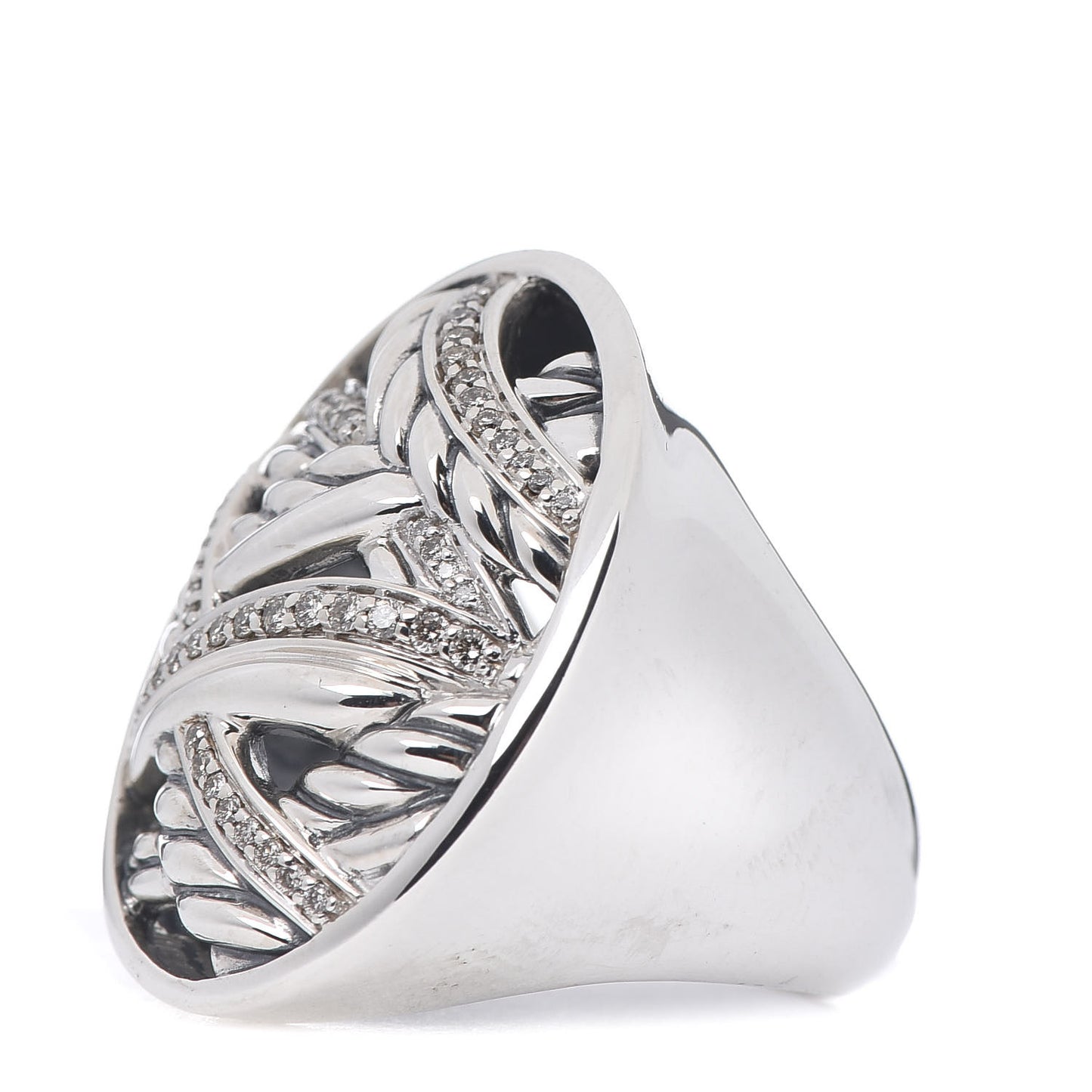 Sterling Silver Diamond Papyrus Ring 55 7.25