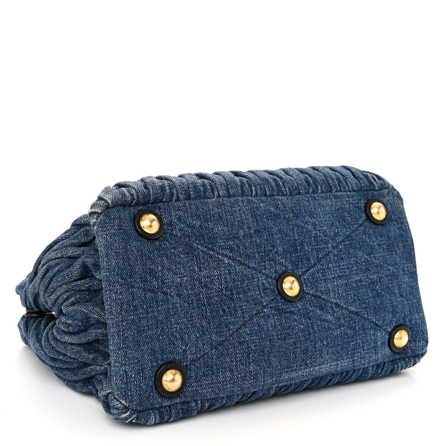 Denim Matelasse Small Tote Blue