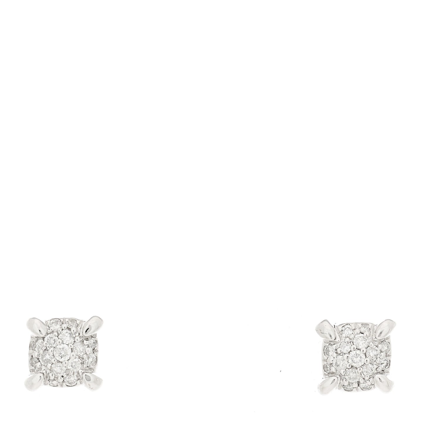 18K White Gold Diamond 5mm Chatelaine Stud Earrings