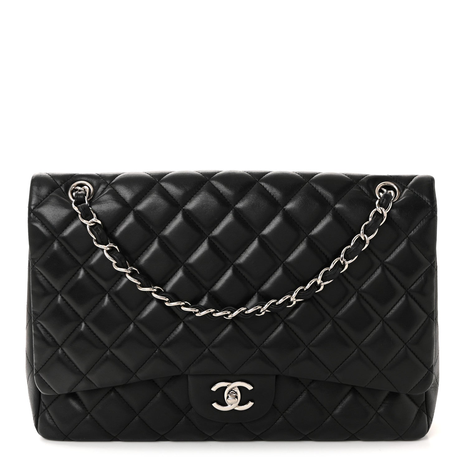 Chanel Lambskin Quilted Maxi Single Flap Black 1812910 – FASHIONPHILE