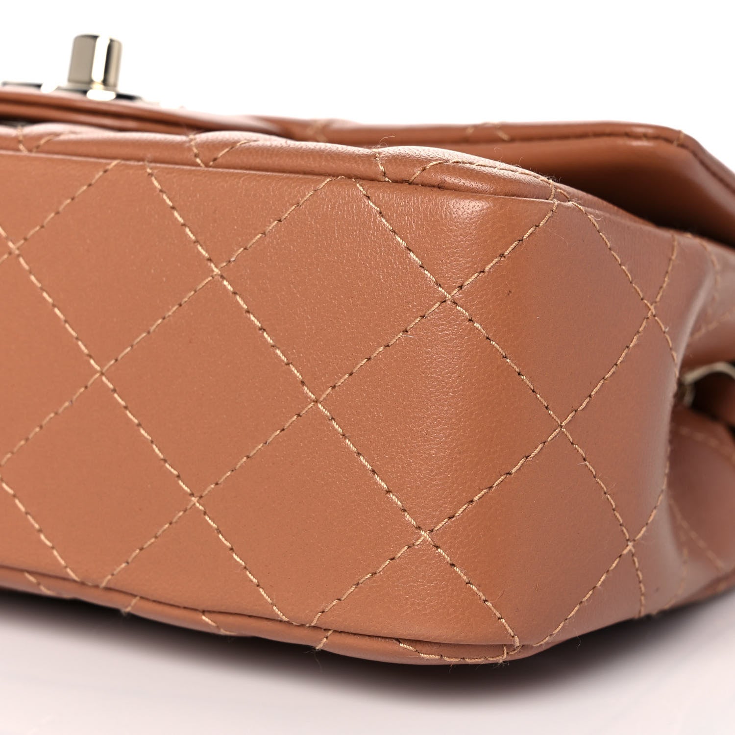 Chanel Lambskin Quilted Mini Rectangular Flap Brown 9 of 10