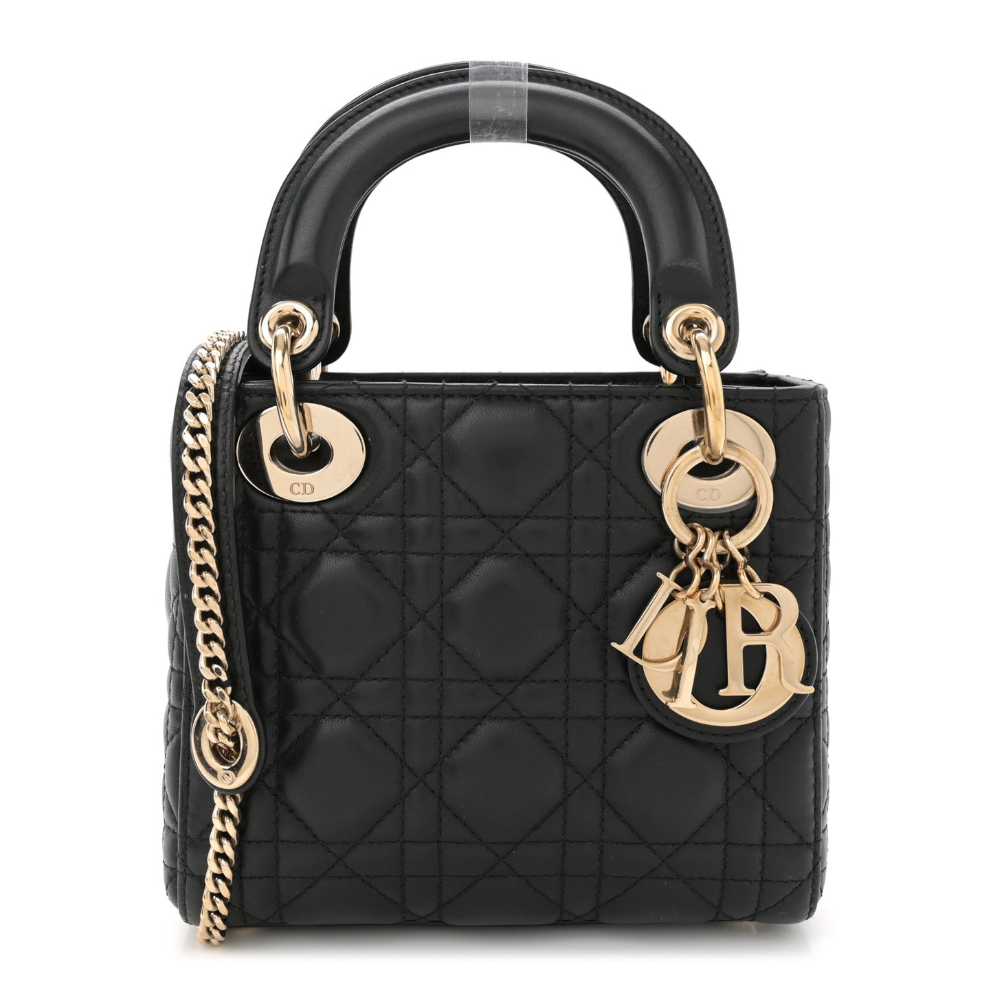 Lambskin Cannage Mini Lady Dior Black