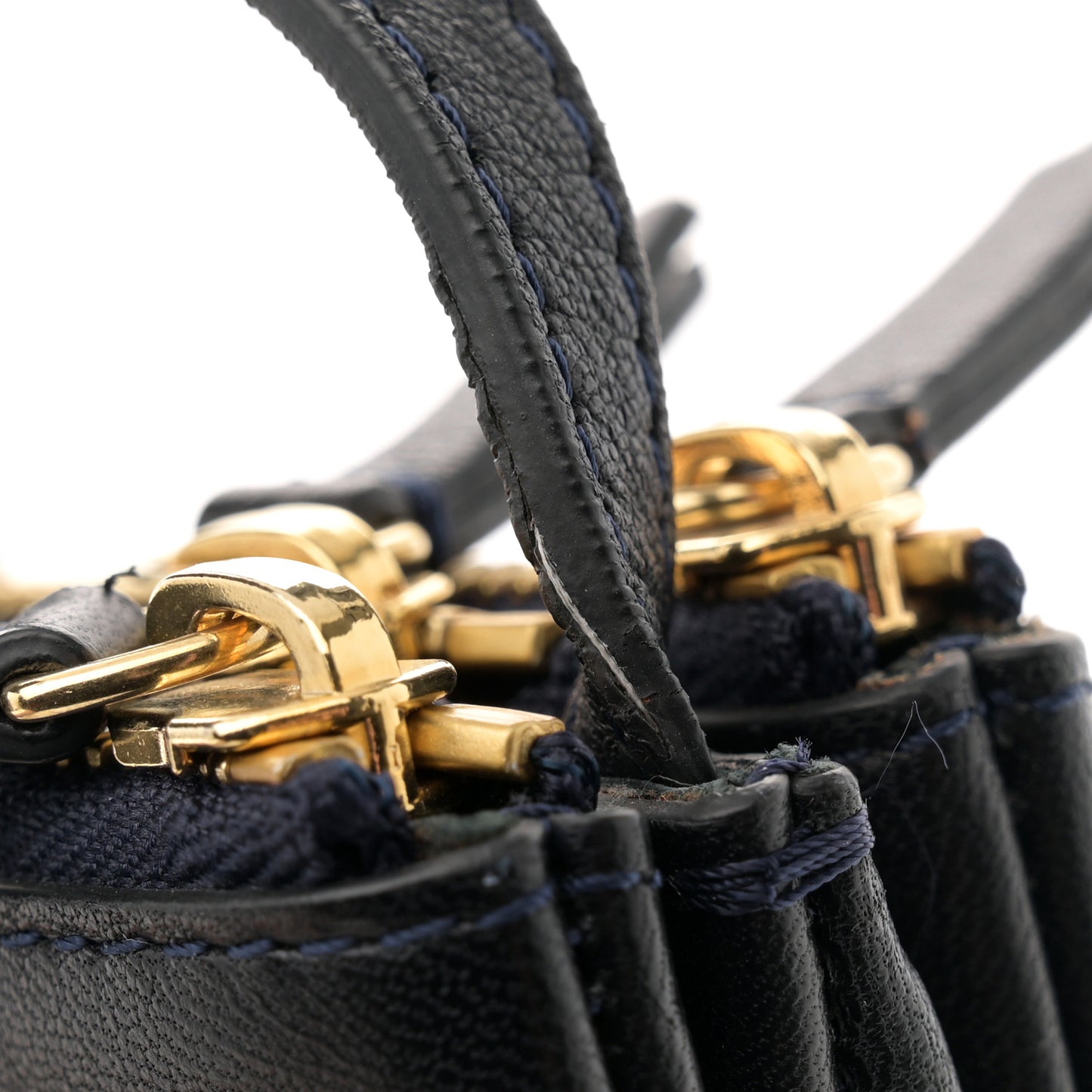 Lambskin Large Trio Crossbody Bag Navy Blue