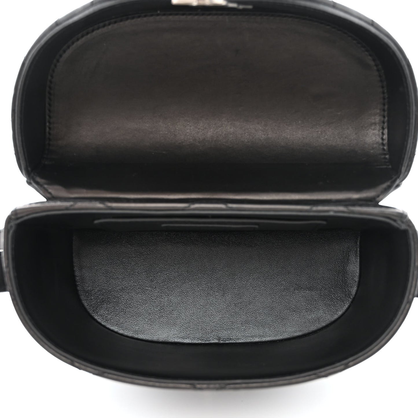 Lambskin Quilted Monogram June Box Bag Black