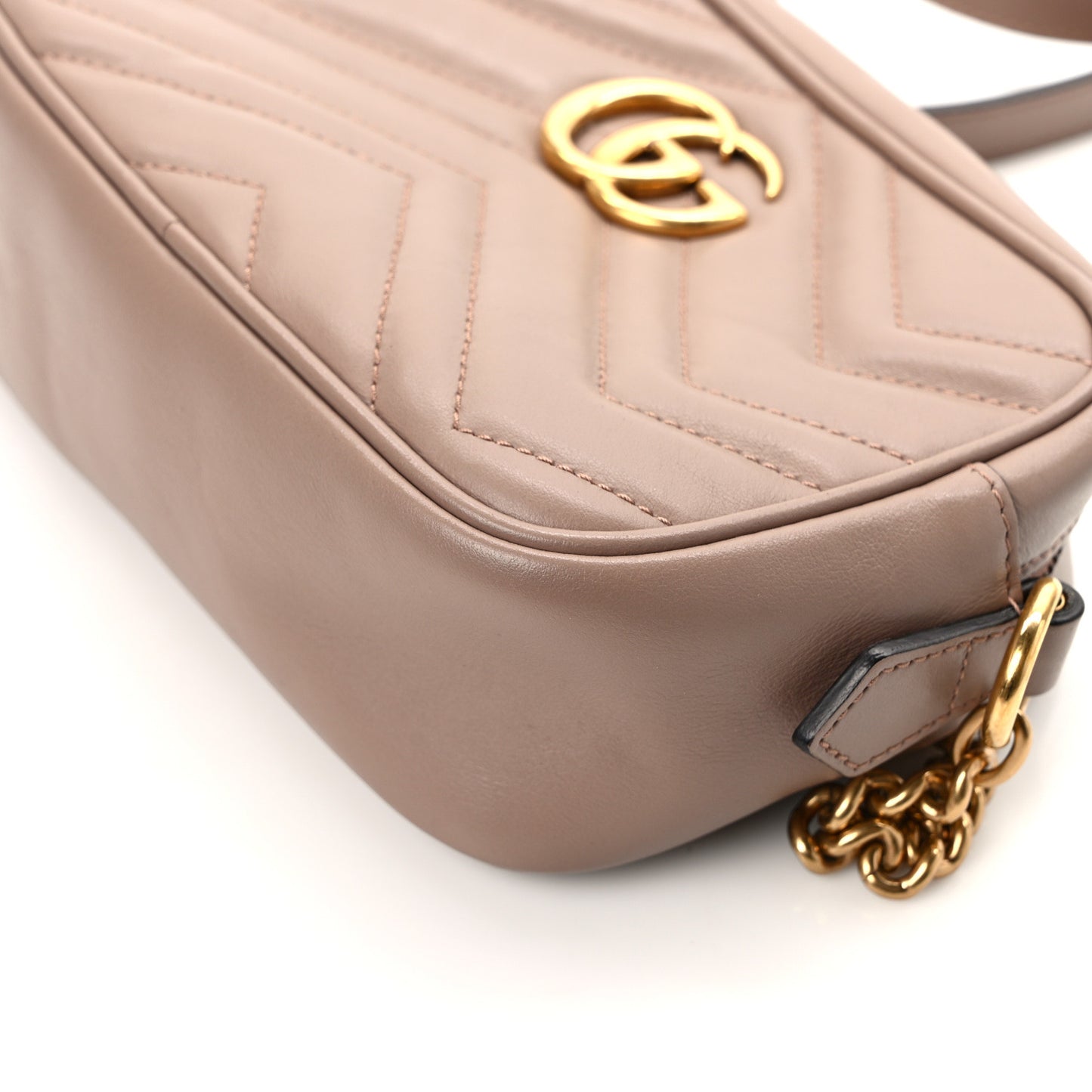 Calfskin Matelasse Mini GG Marmont Chain Shoulder Bag Porcelain Rose